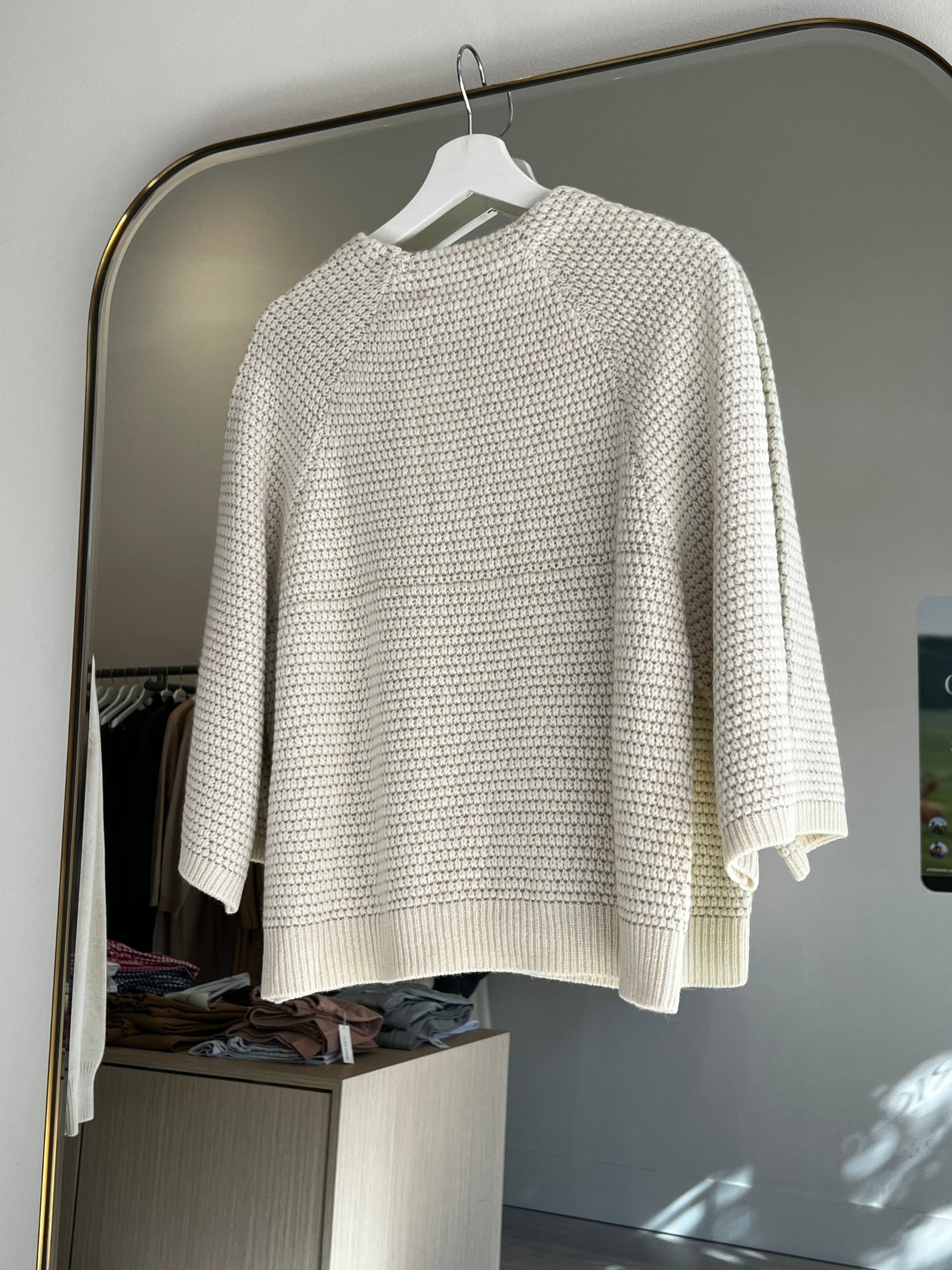Moss Stitch Boxy Cashmere Sweater
