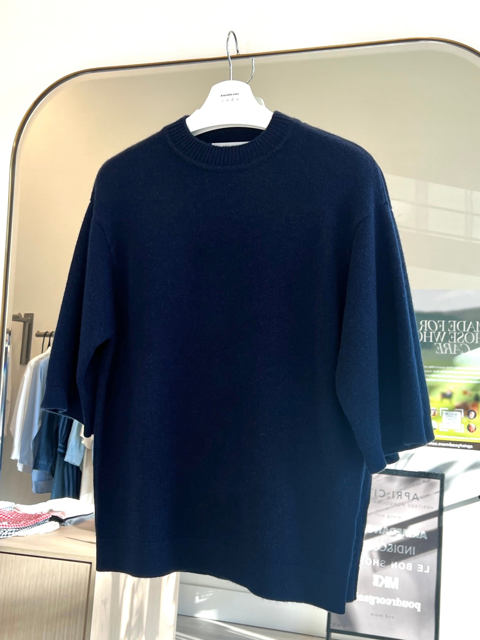 Quarter Sleeve Loose Cashmere Sweater