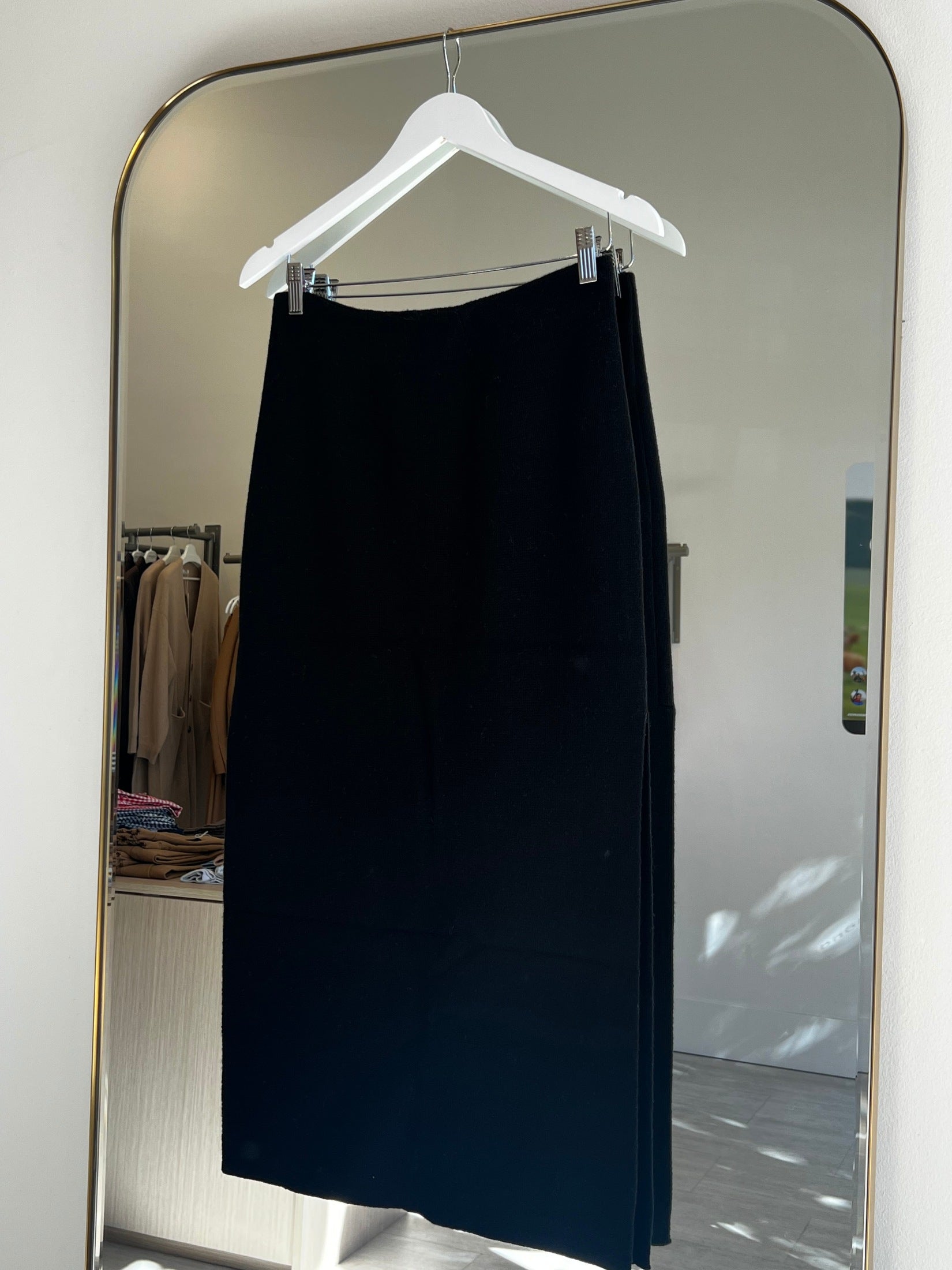 Cashmere Maxi Slit Skirt