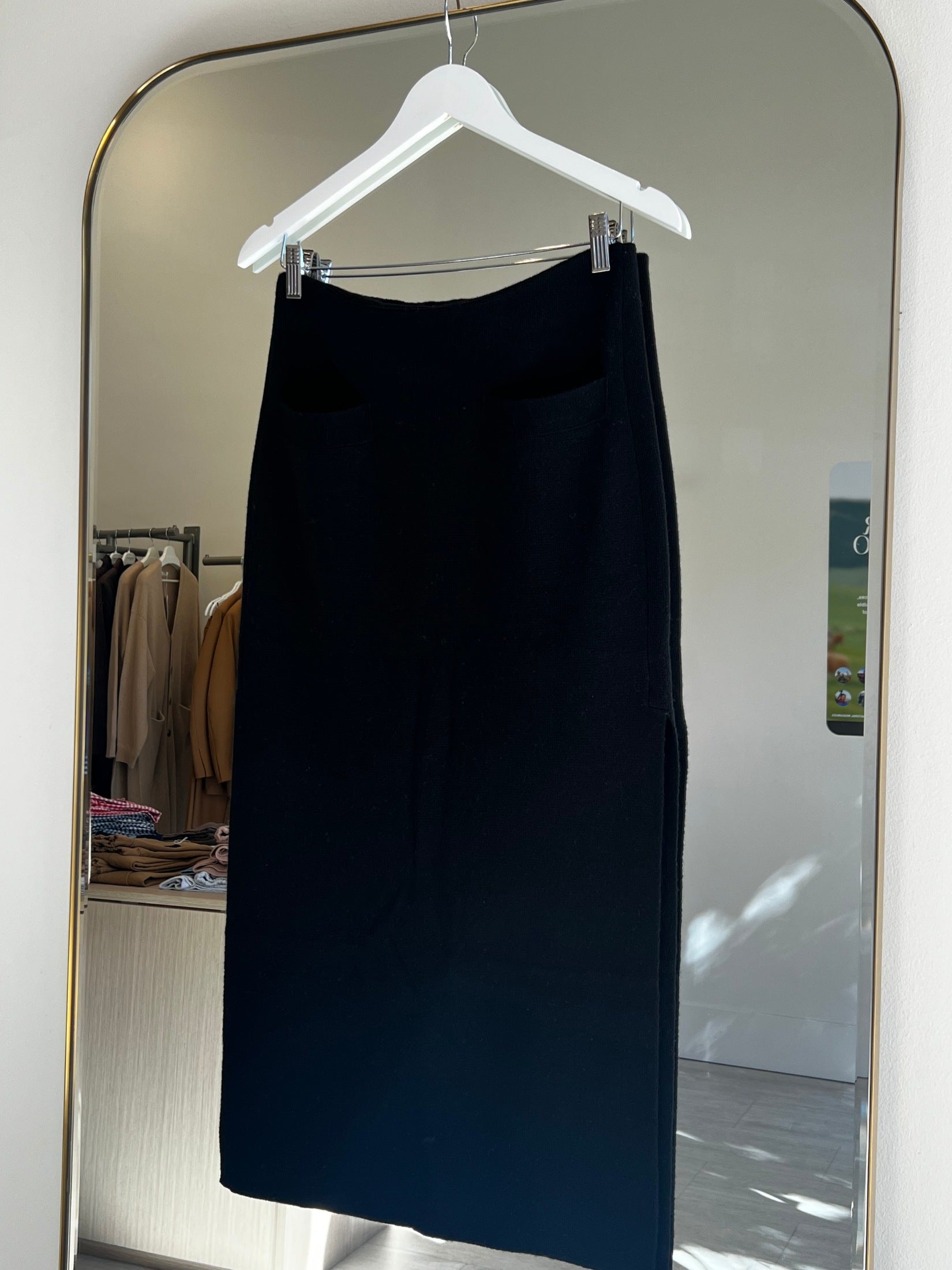 Cashmere Maxi Slit Skirt