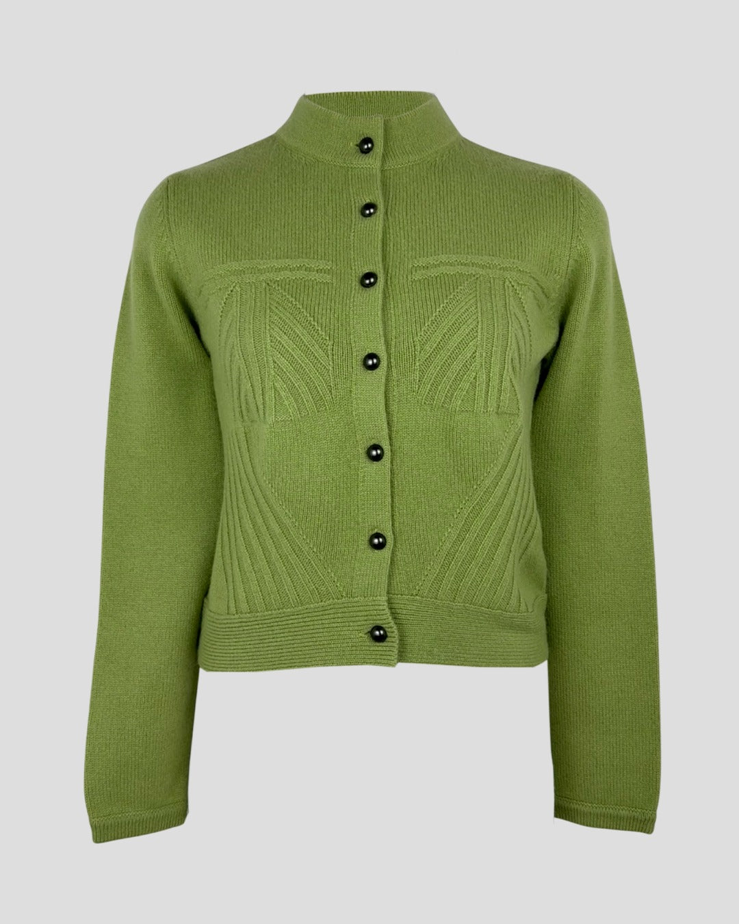 Shift Stitch Crop Button Cashmere Cardigan