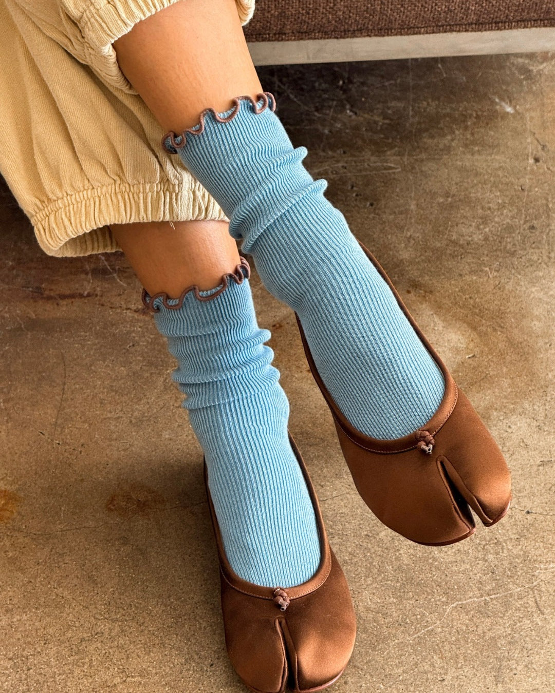 Ruffled Modal Socks