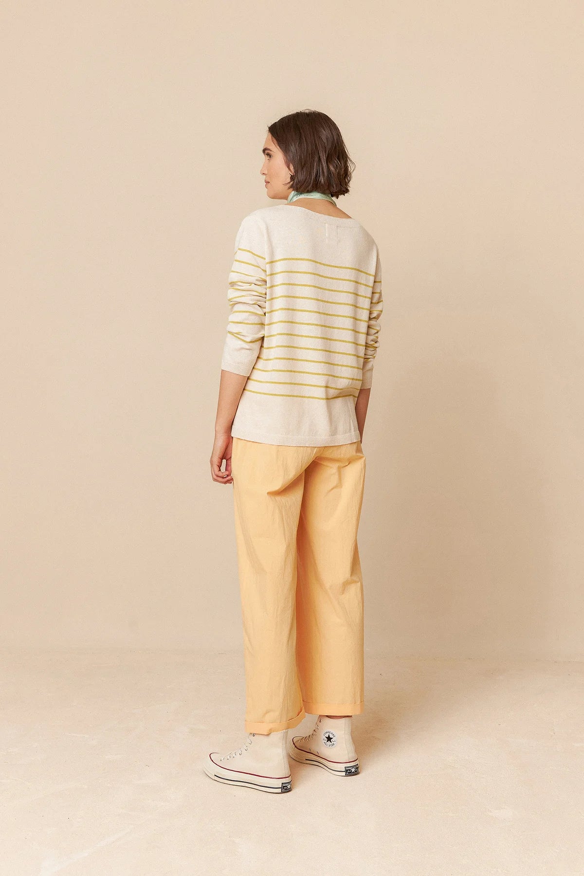 Boat Neck Knitted Sailor Sweater