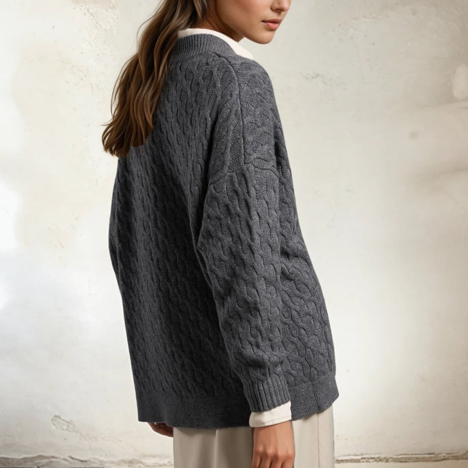 Cashmere Cable Knit Cardigan