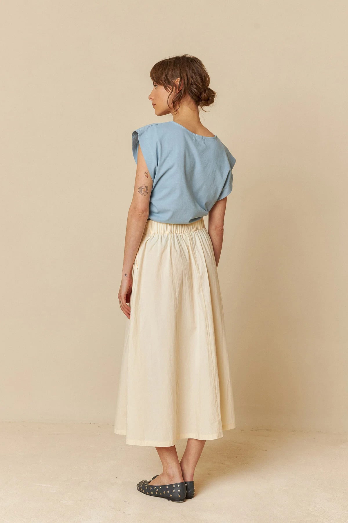 Poplin Midi Skirt