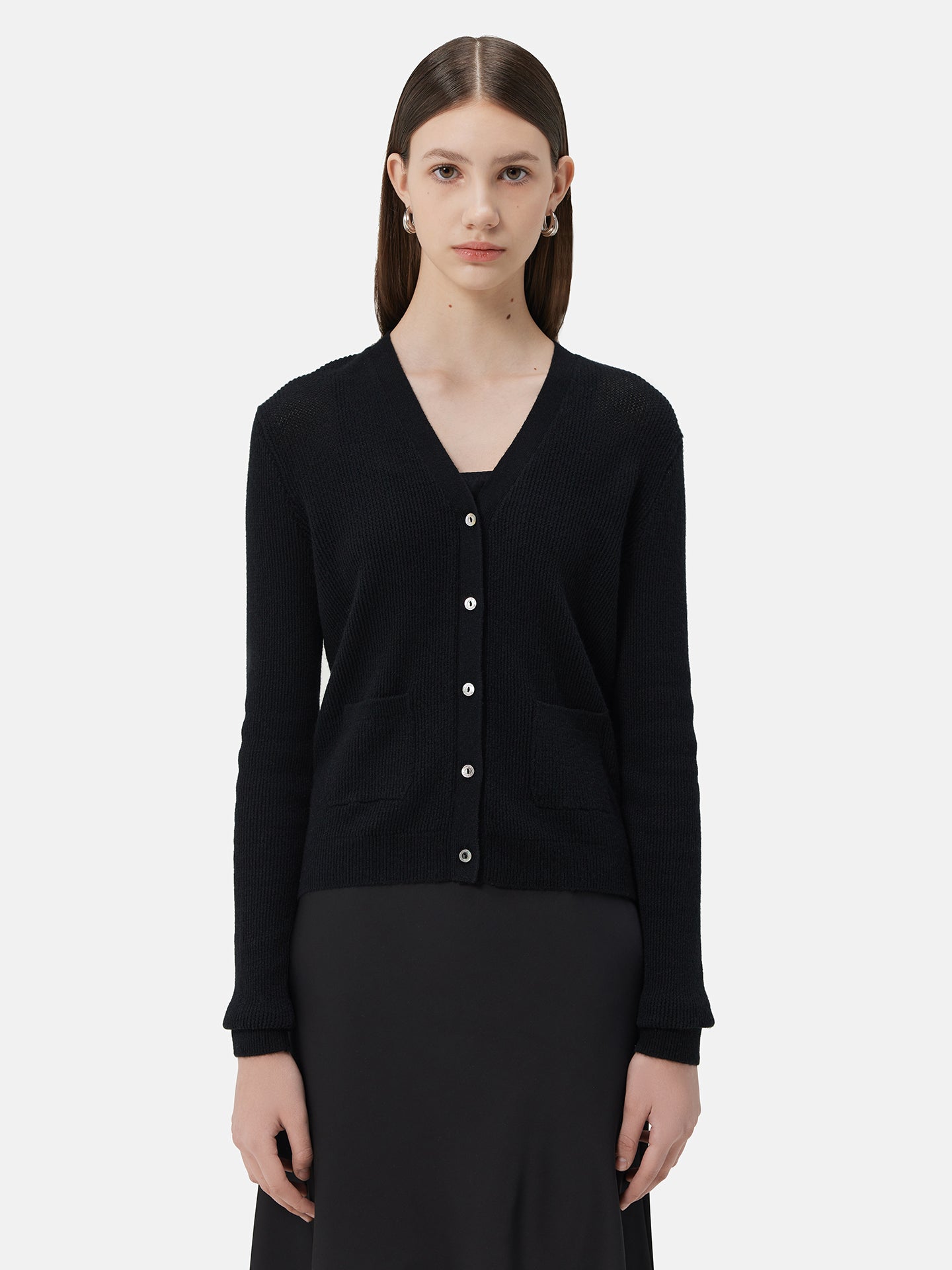 Cashmere Mesh Knit Cardigan