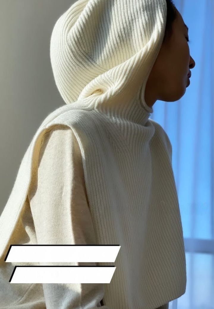 White cashmere balaclava