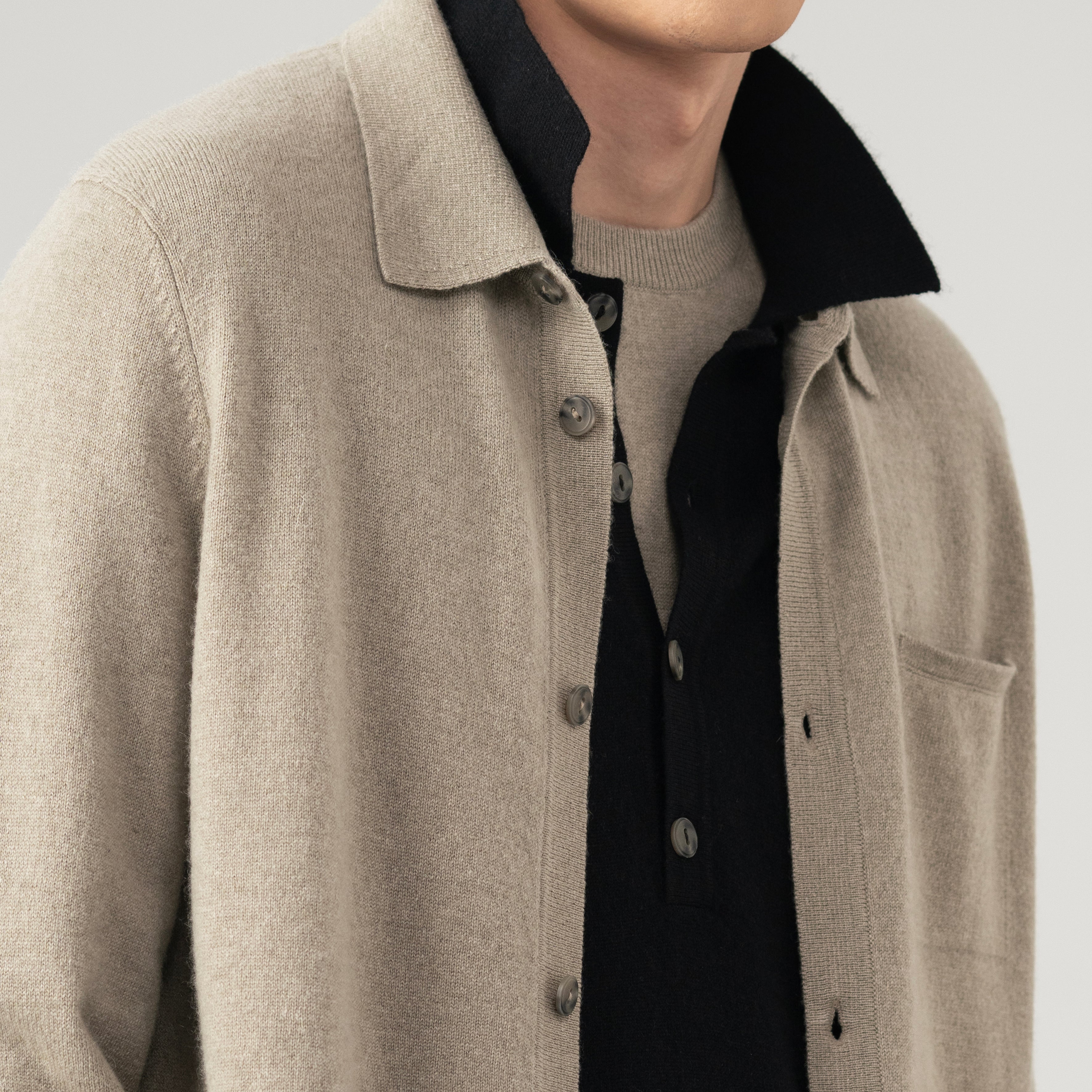 Cashmere Polo Cardigan