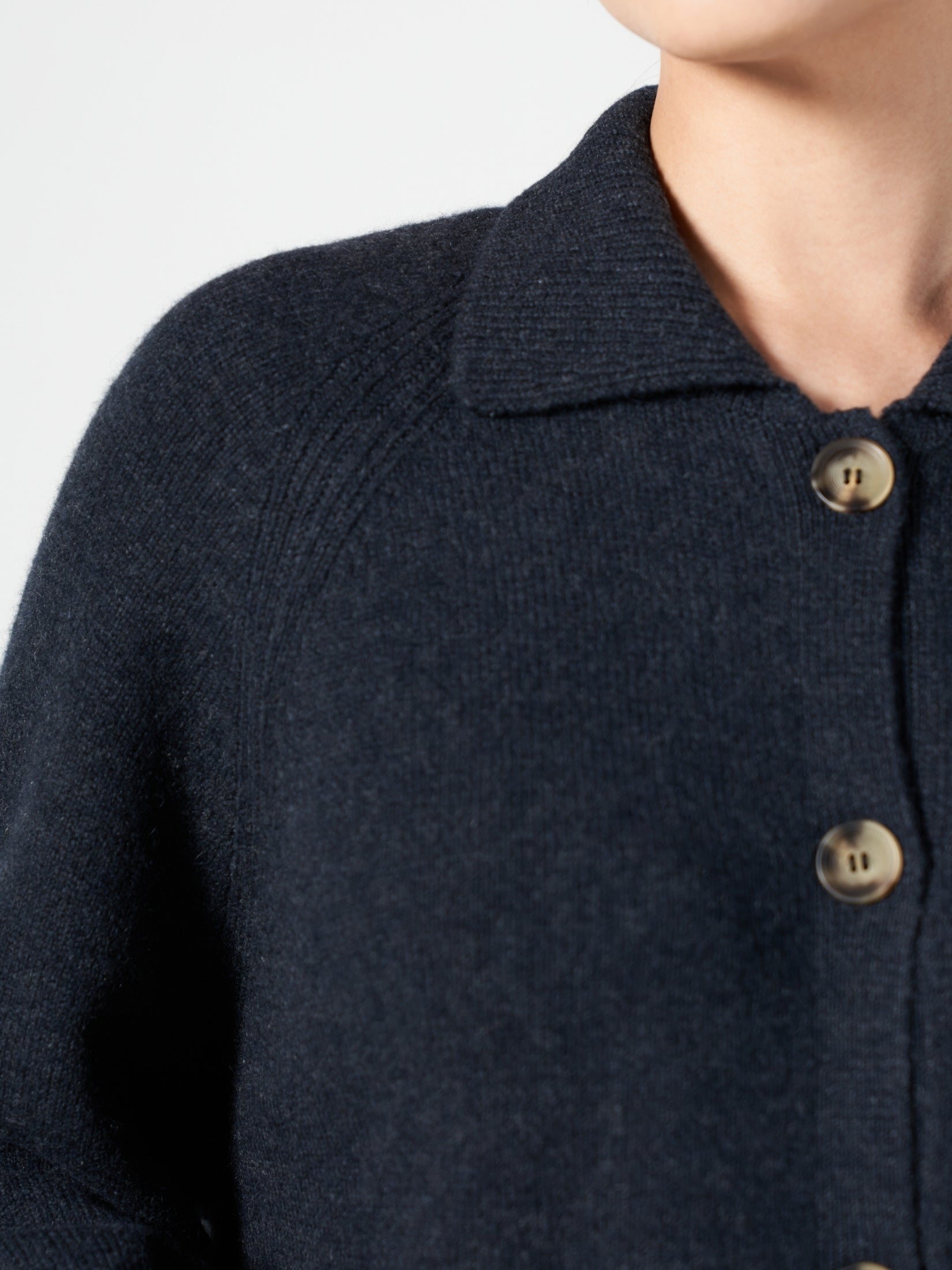 Cashmere Long Polo Cardigan