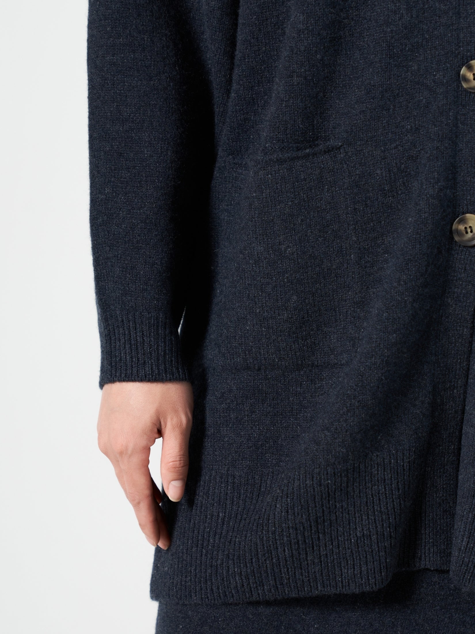 Cashmere Long Polo Cardigan