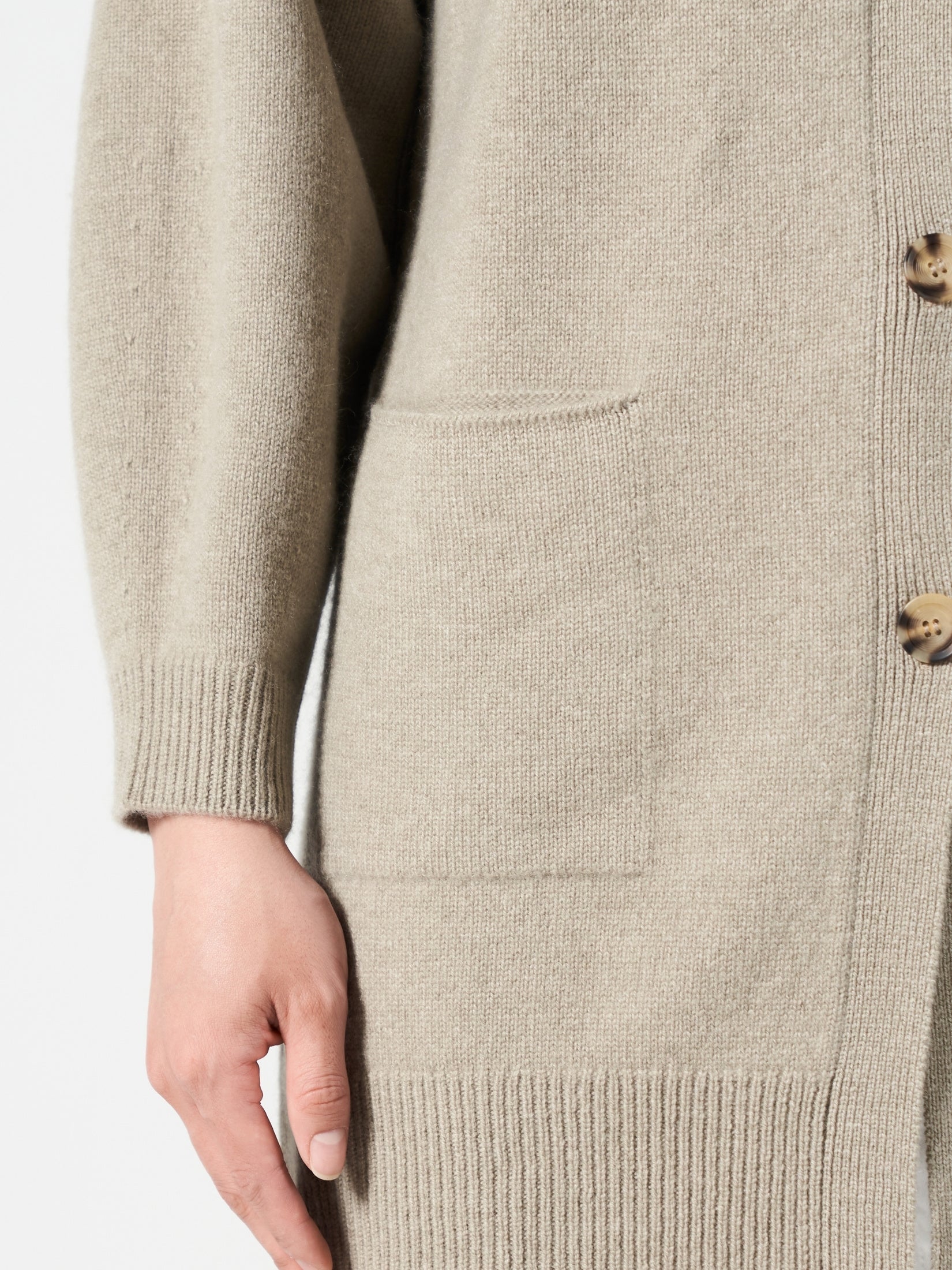 Cashmere Long Polo Cardigan