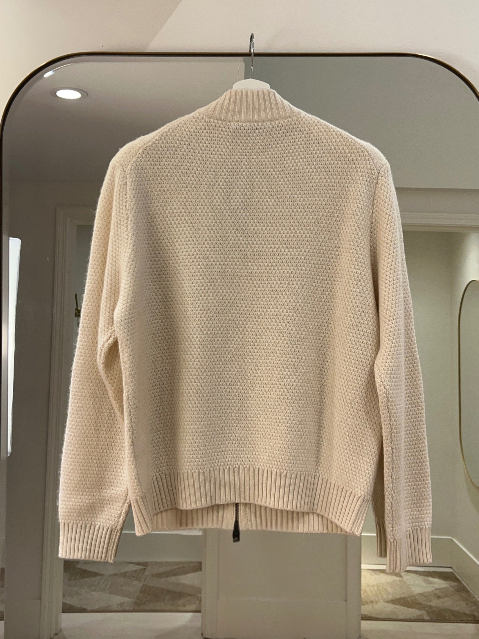 Moss Stitch 3 Pocket Zip Cashmere Cardigan