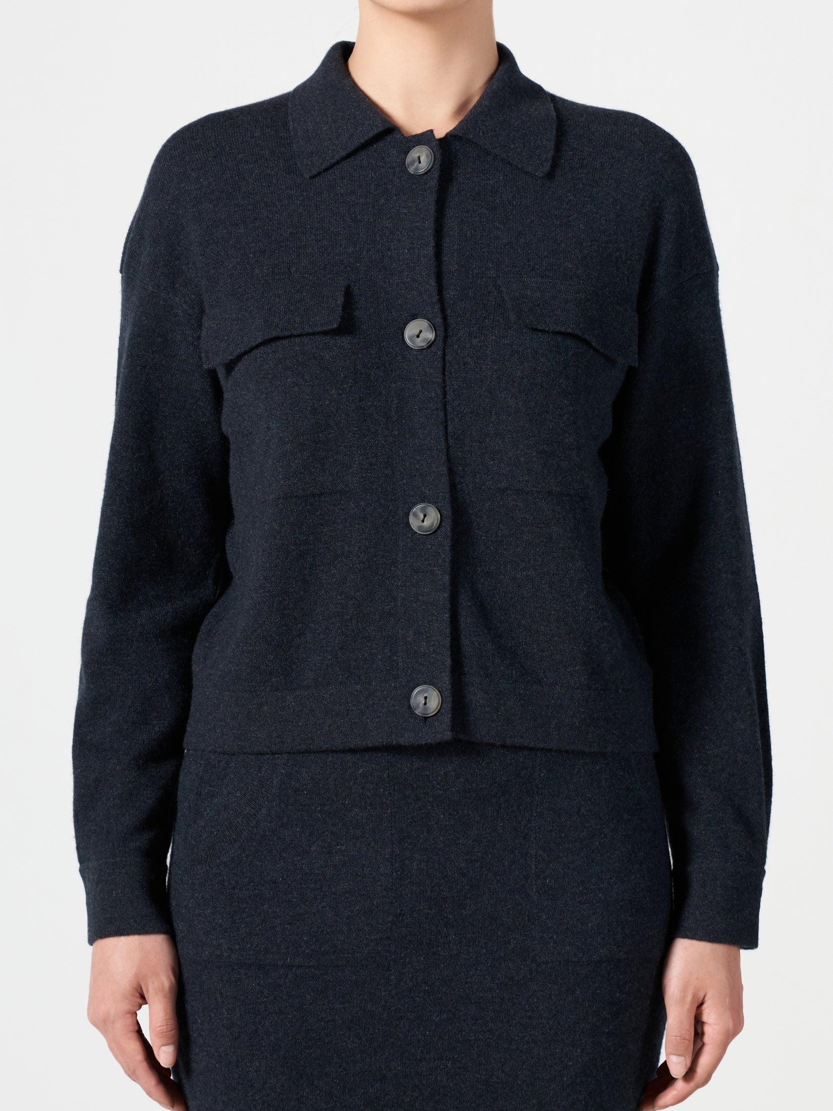 Cashmere Polo Cardigan