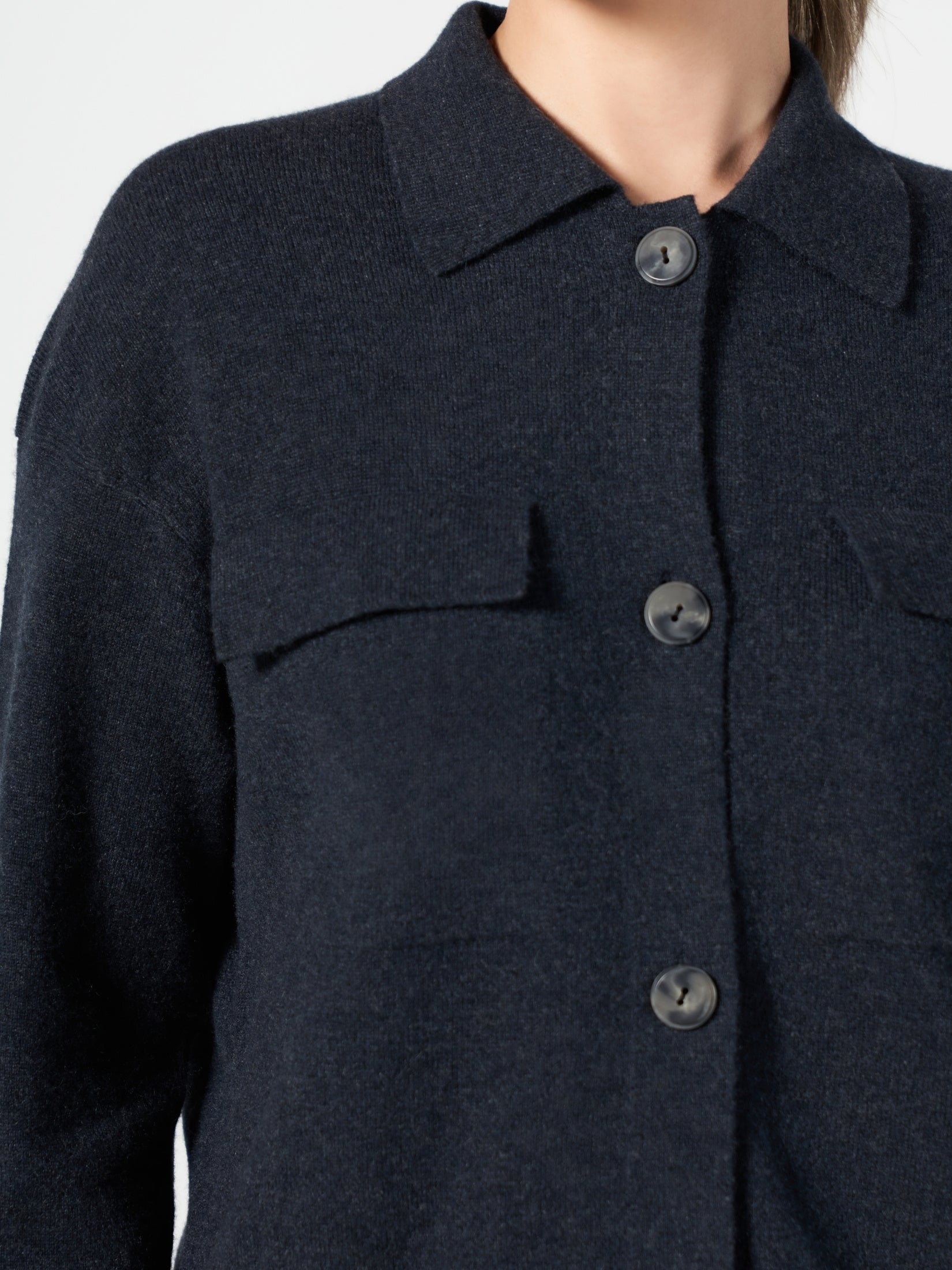 Cashmere Polo Cardigan