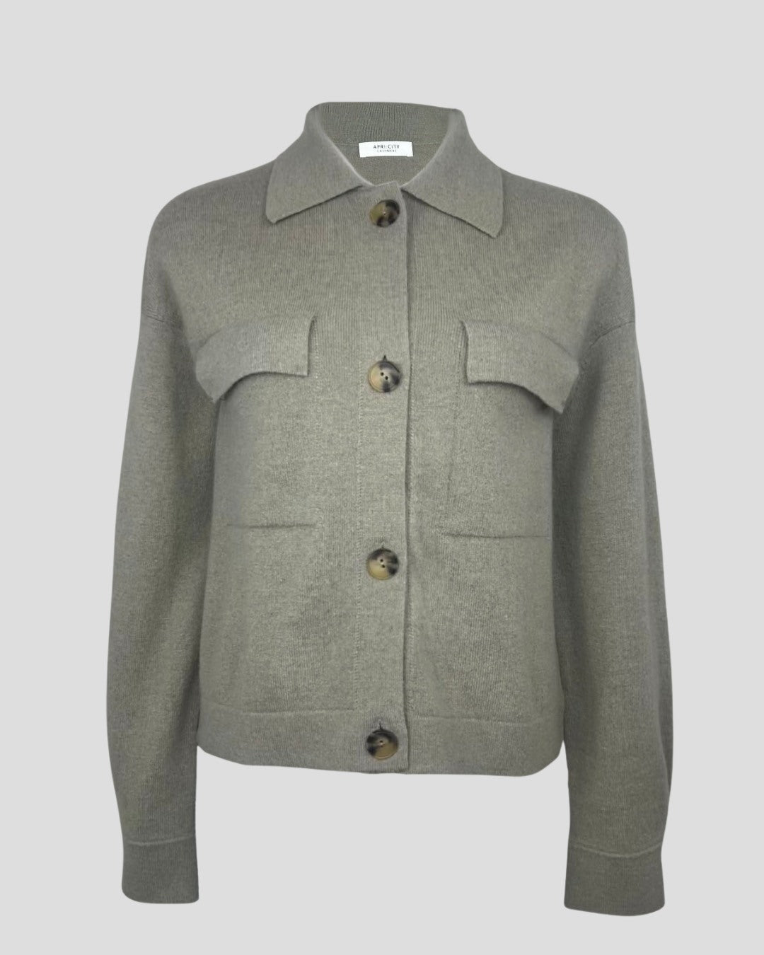 Cashmere Polo Cardigan