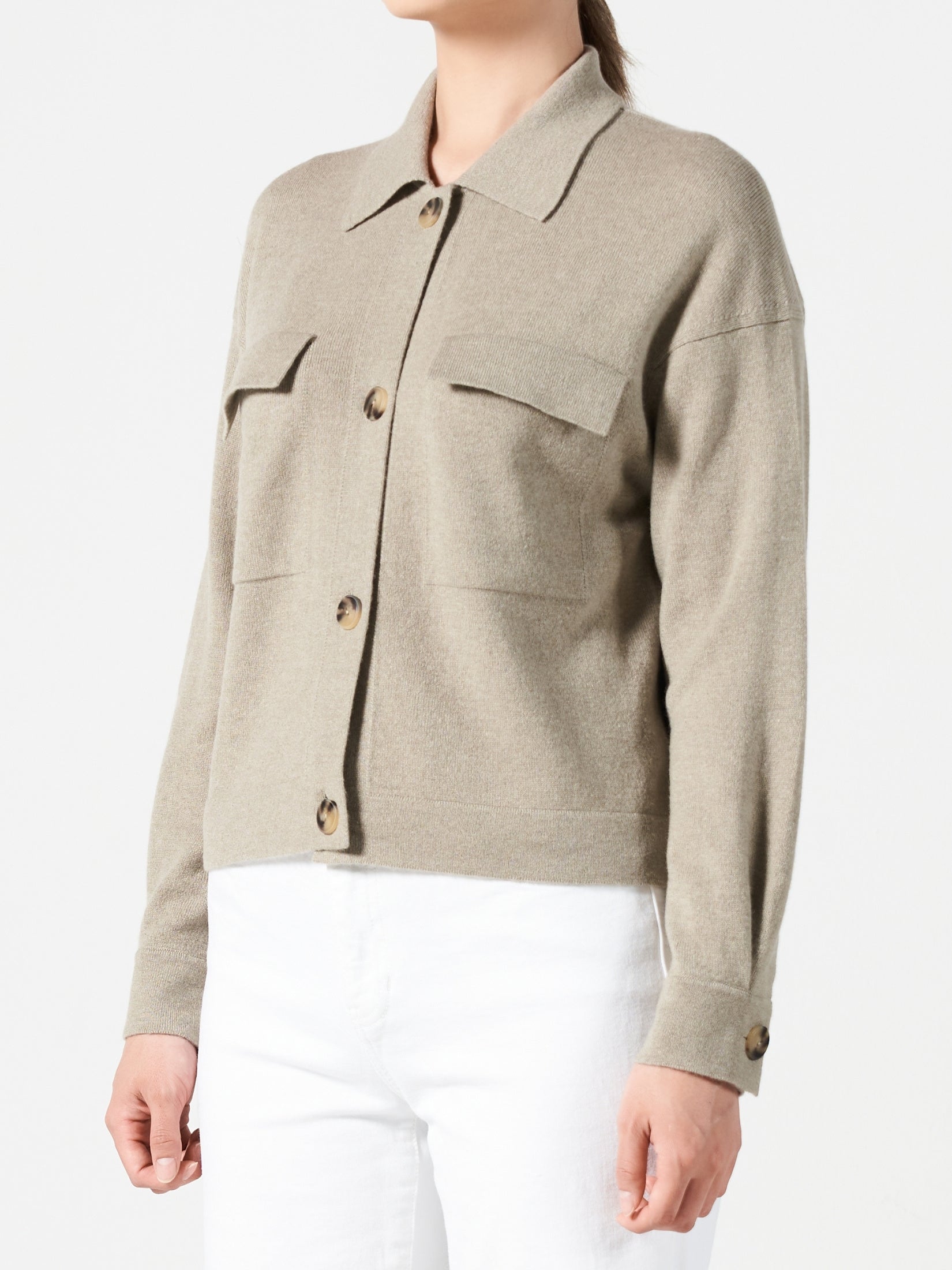 Cashmere Polo Cardigan