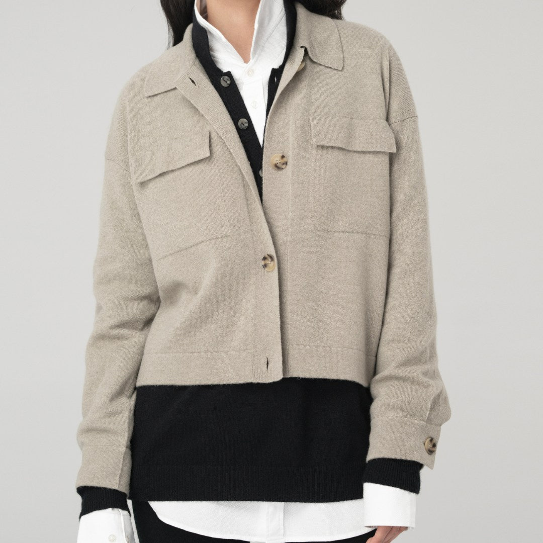 Cashmere Polo Cardigan