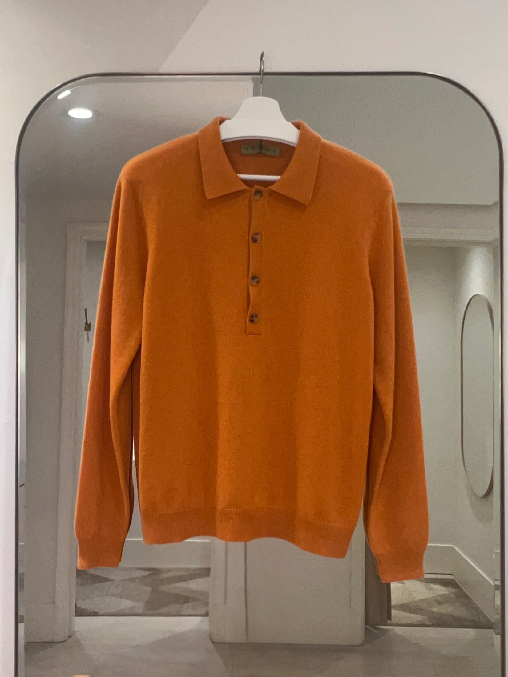 Cashmere Long Sleeve 4 Button Polo