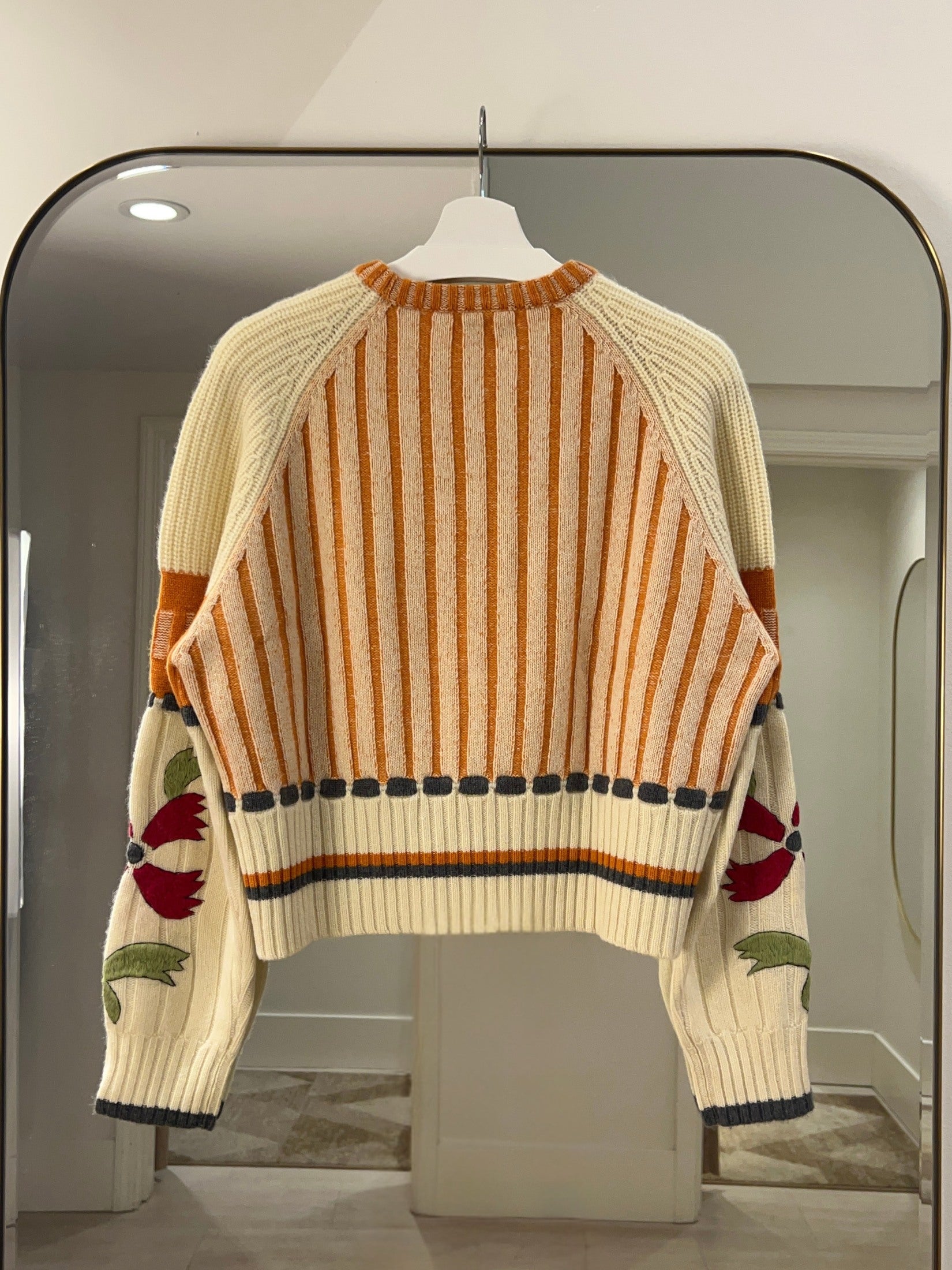 Cashmere Mixed Knit with Hand Embroidery