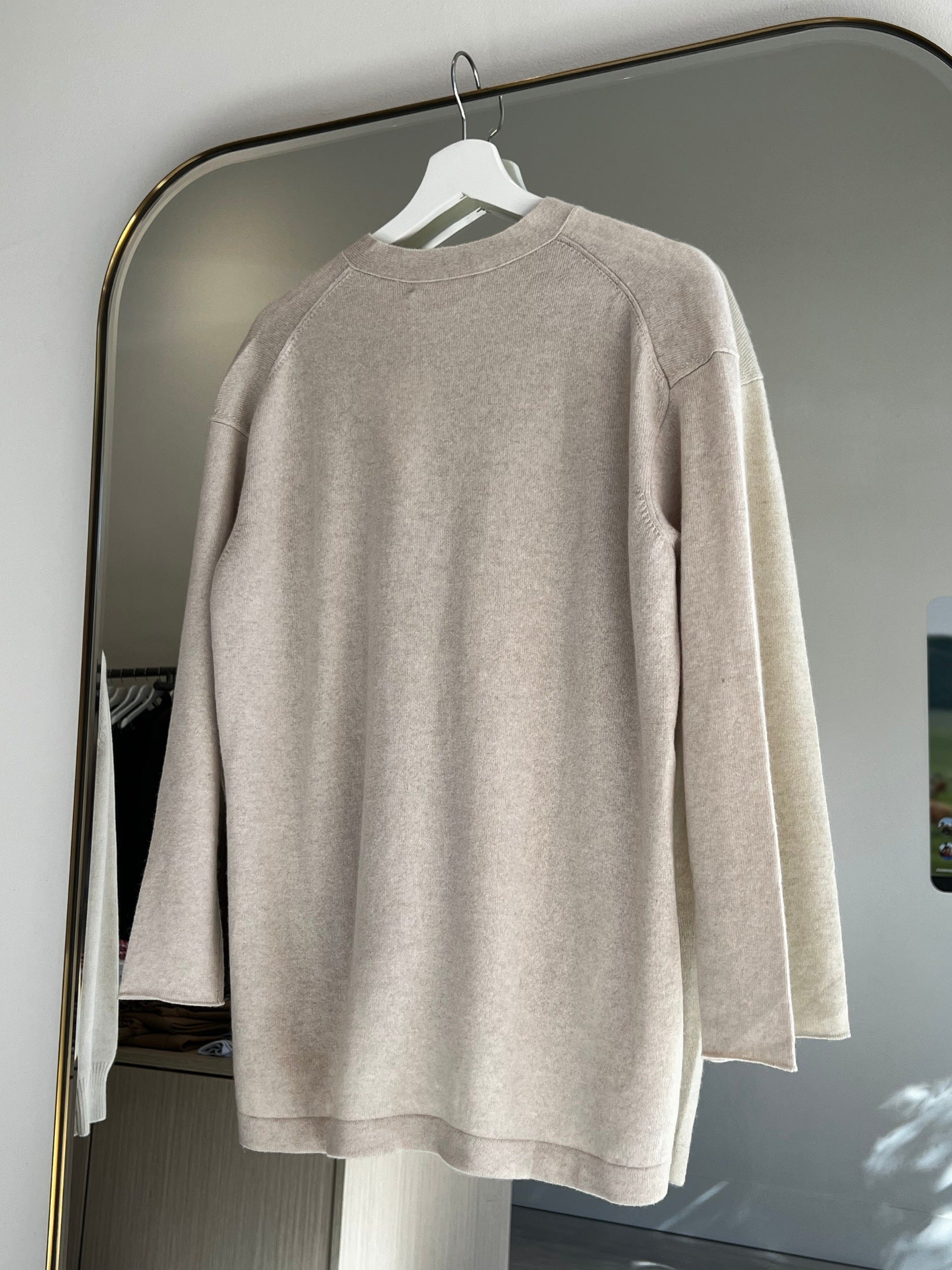 V-neck Button Cashmere Sweater