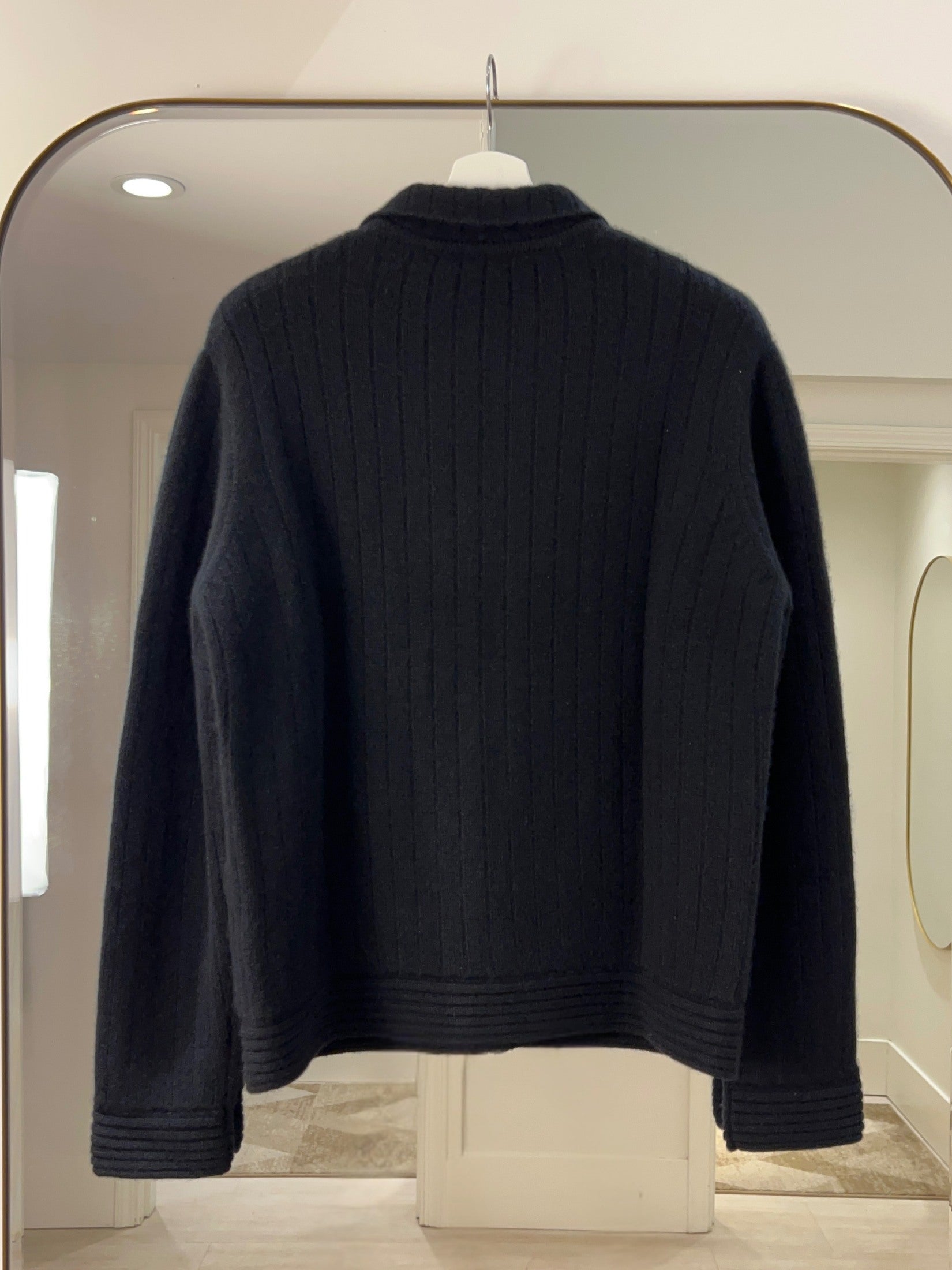 Ribbed Zip Cashmere Jacket