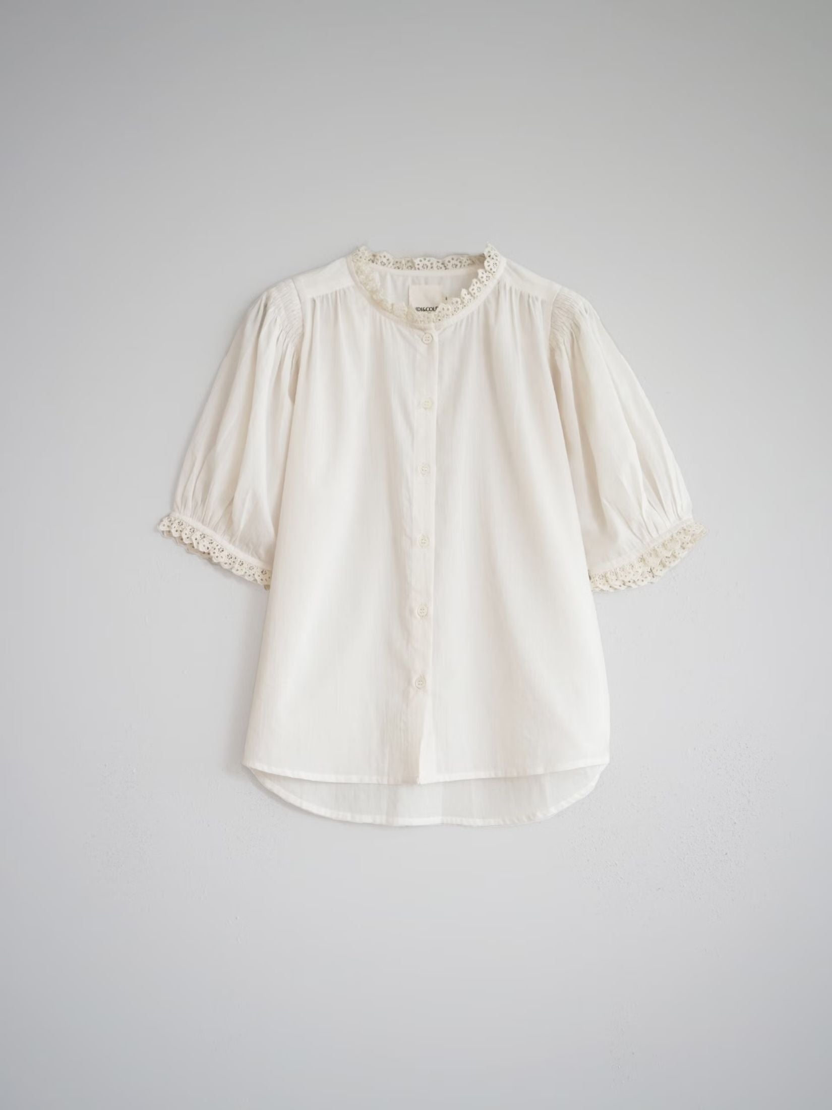 Lantern Sleeve Cotton Shirt