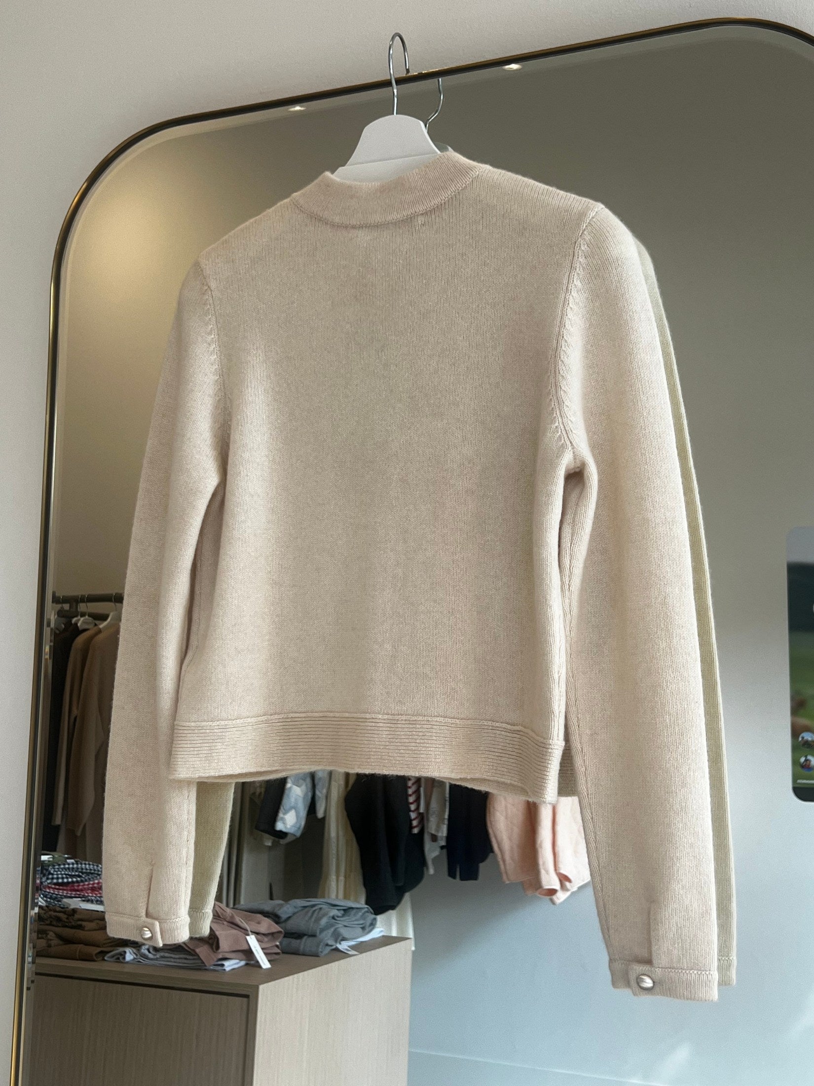 Shift Stitch Crop Button Cashmere Cardigan