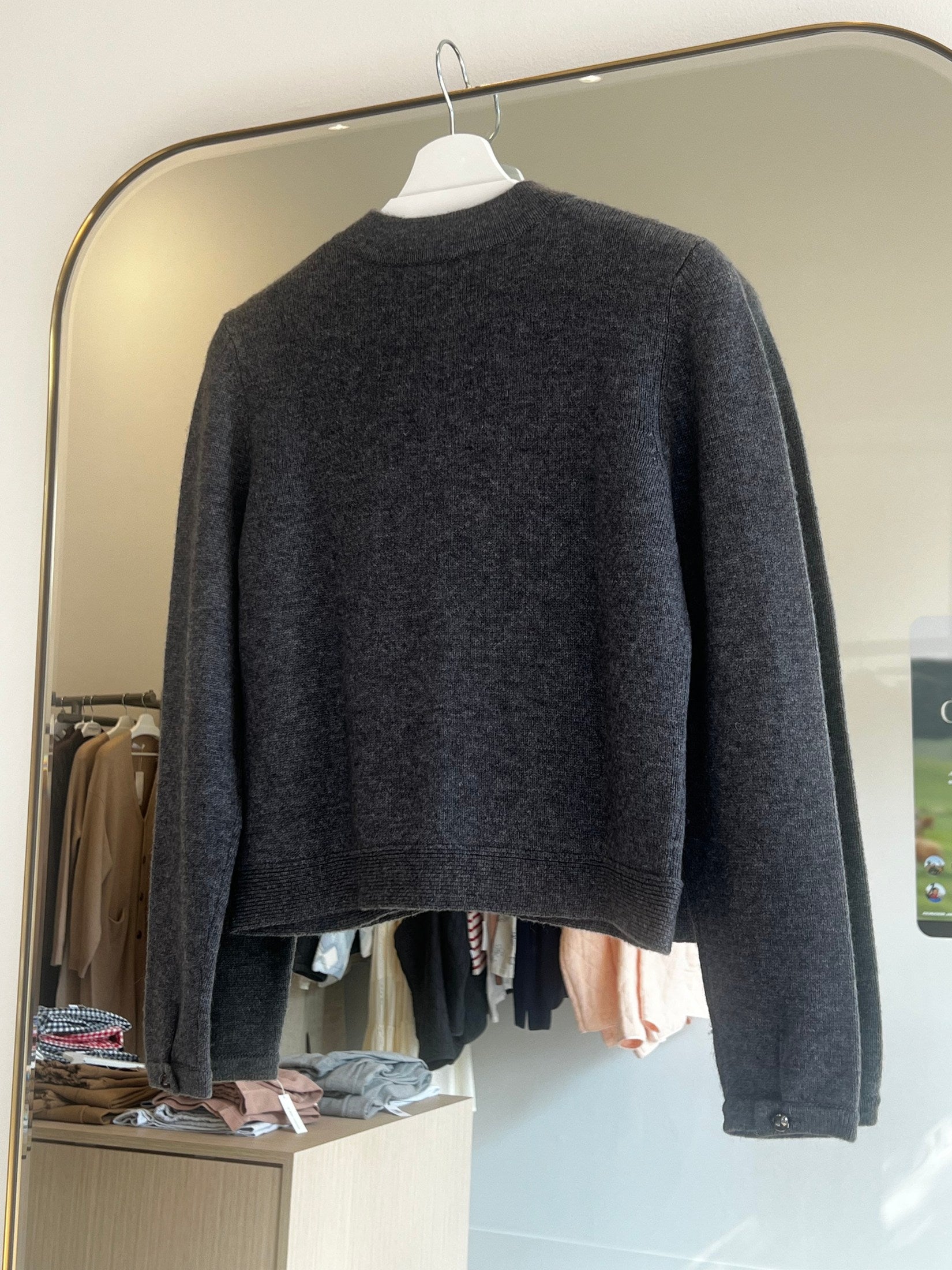 Shift Stitch Crop Button Cashmere Cardigan