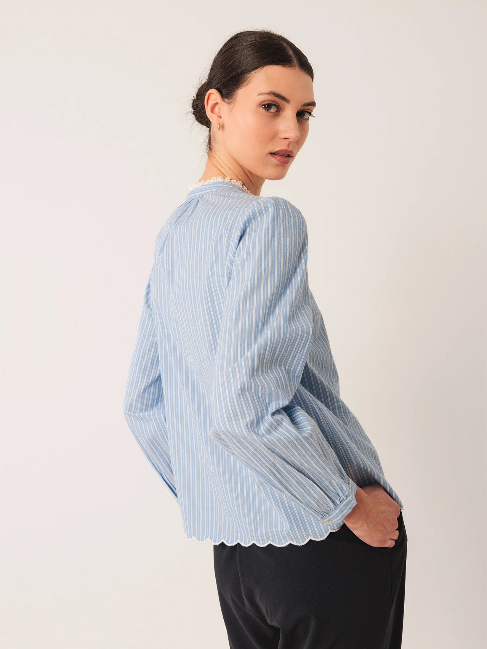 Embroidered Poplin Blouse