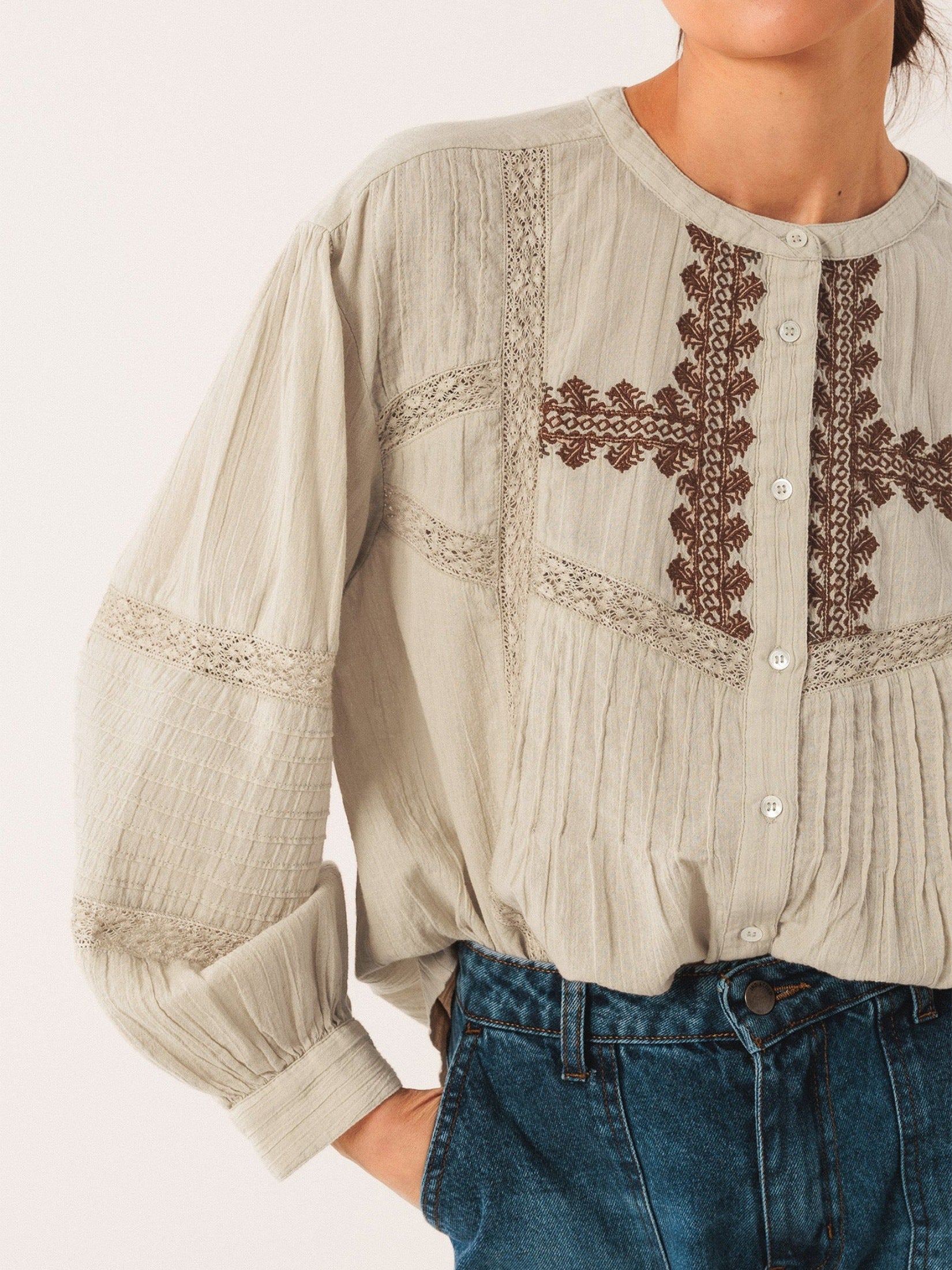 Ethnic Embroidered Shirt