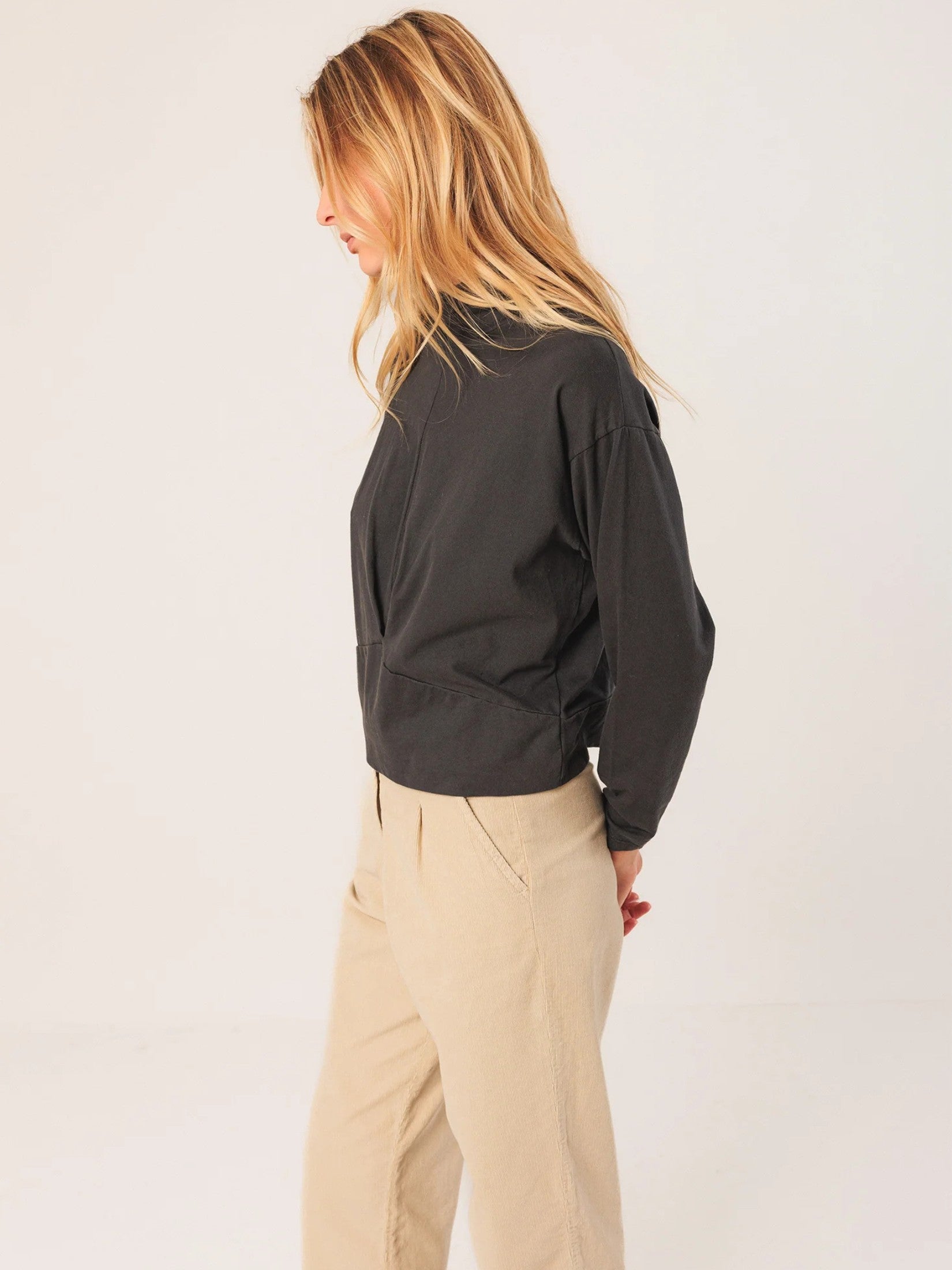 Ribbed Collar T-Shirt