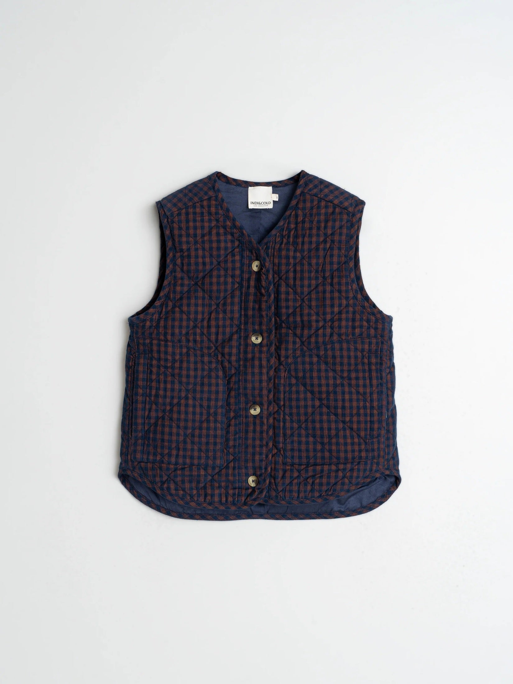 Vichy Quilted Corduroy Vest