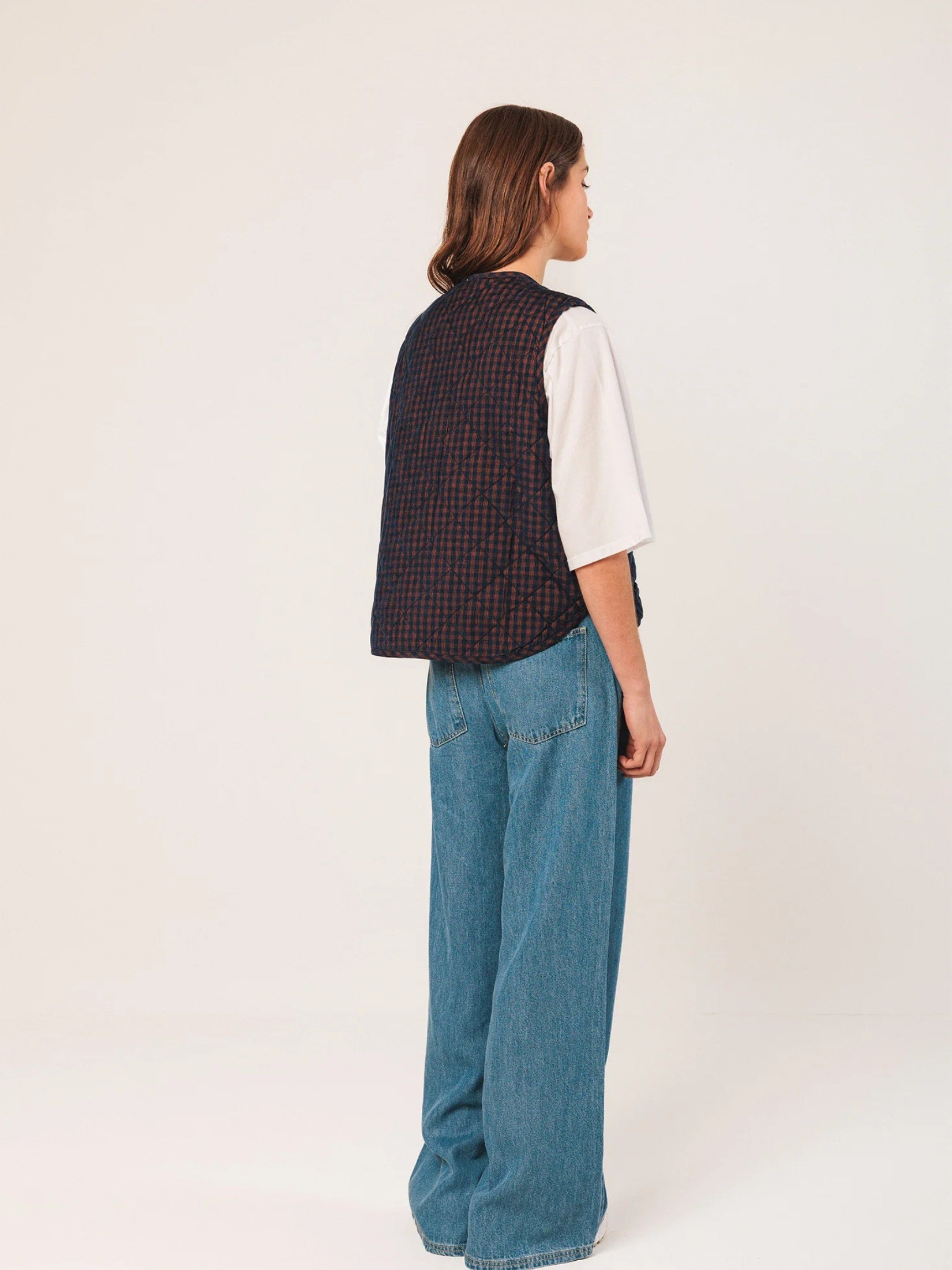 Vichy Quilted Corduroy Vest