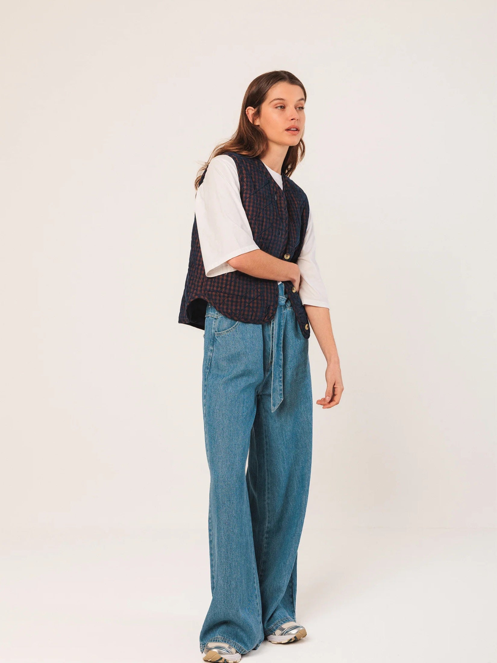 Vichy Quilted Corduroy Vest