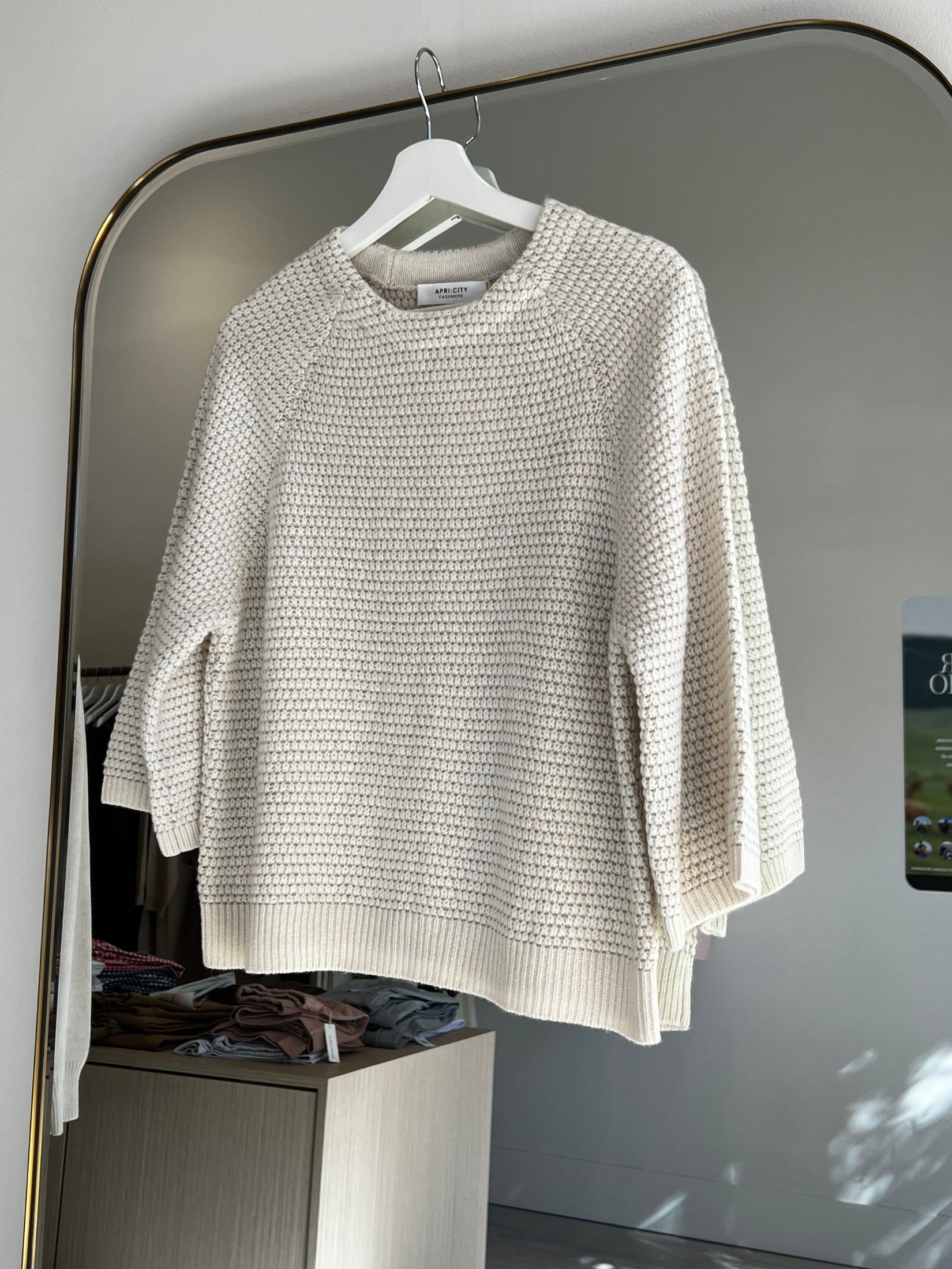 Moss Stitch Boxy Cashmere Sweater
