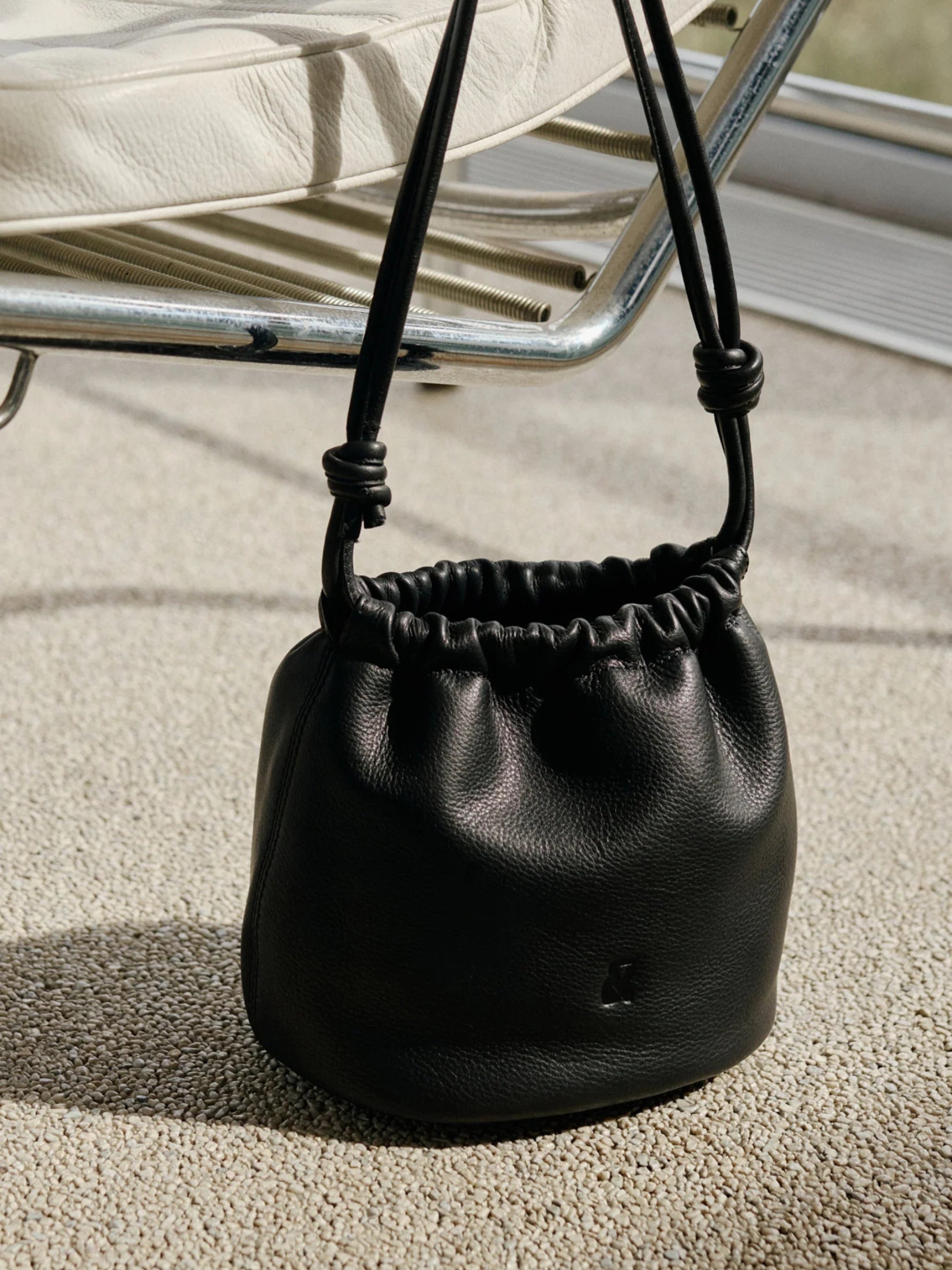 Gathered Leather Tote