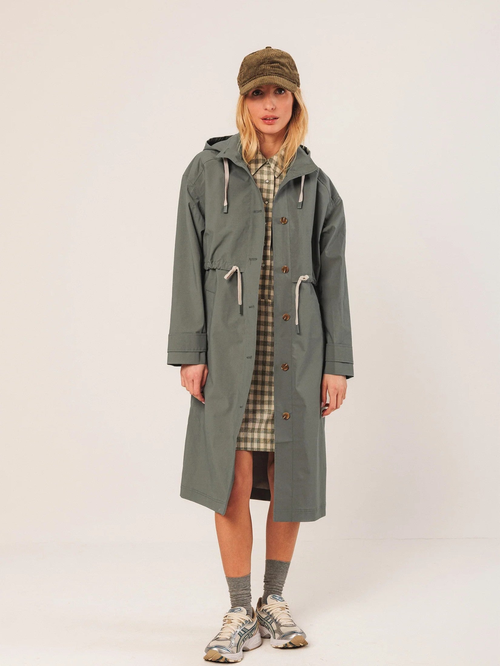 Adjustable Waist Trench Coat