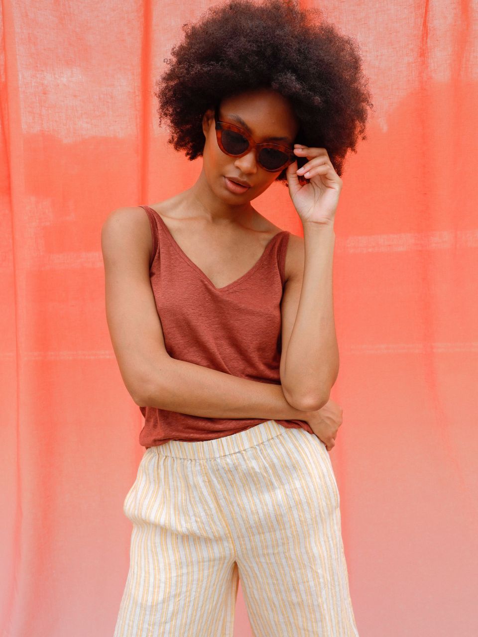 Basic Linen Strappy Tank