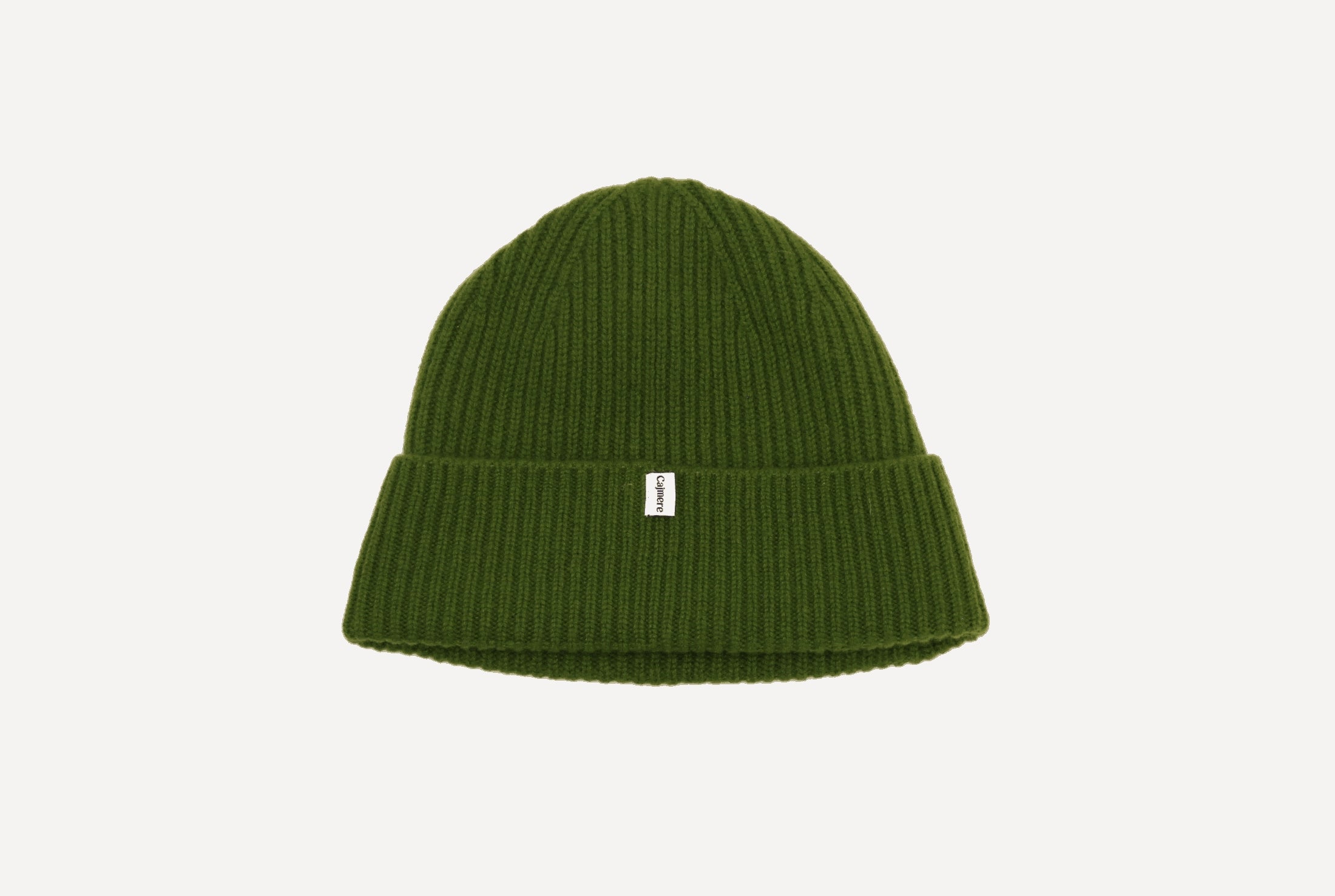 Green cashmere beanie.