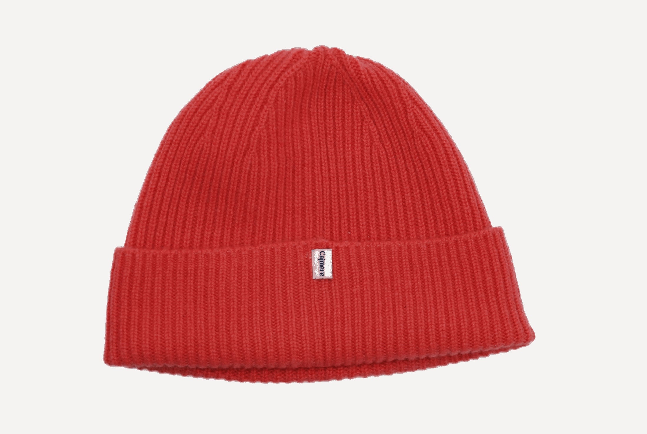 Red cashmere beanie.