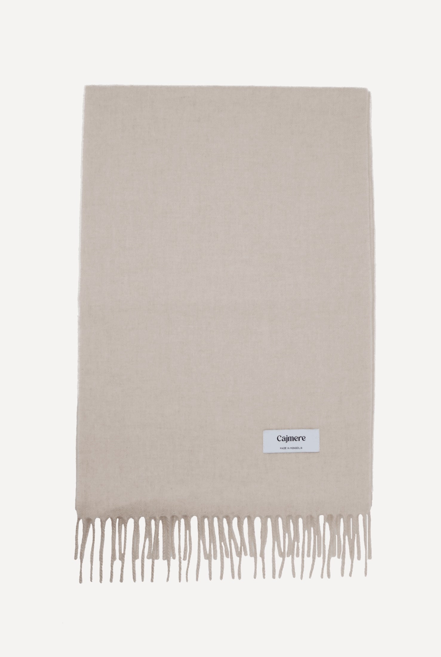 Cashmere simple scarf in beige color.