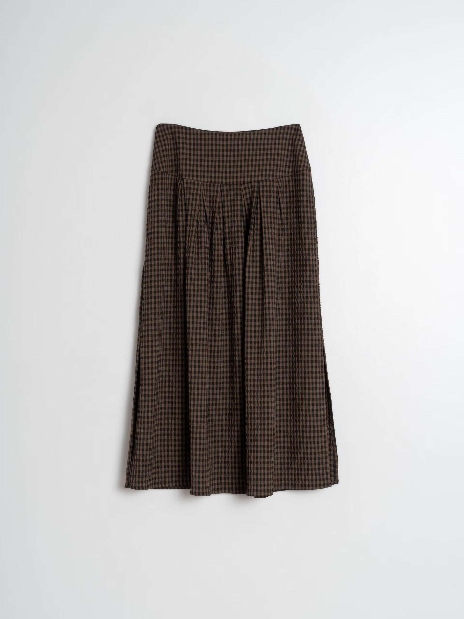 Check midi skirt