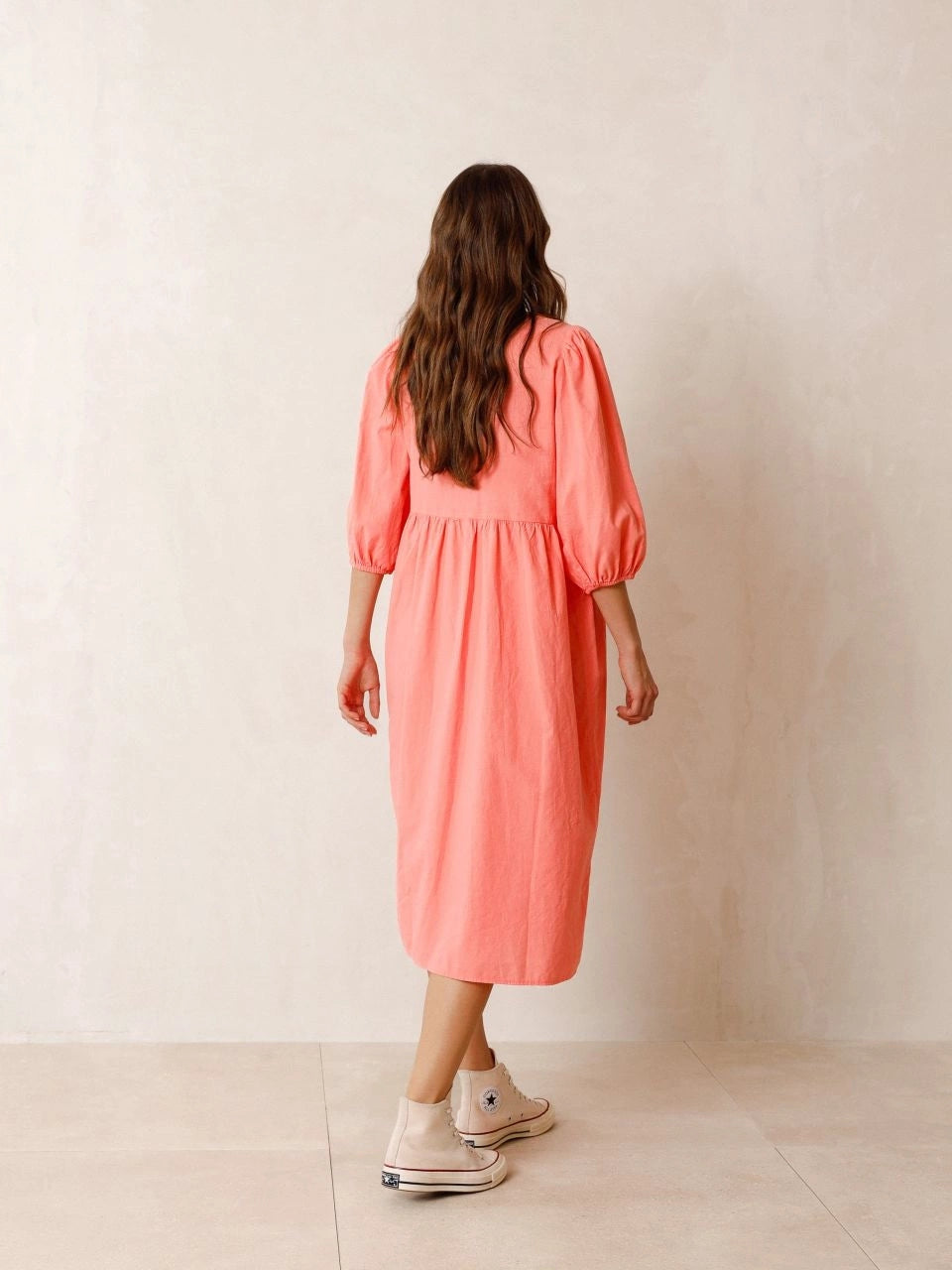 Cotton Linen Mix Flowy Dress