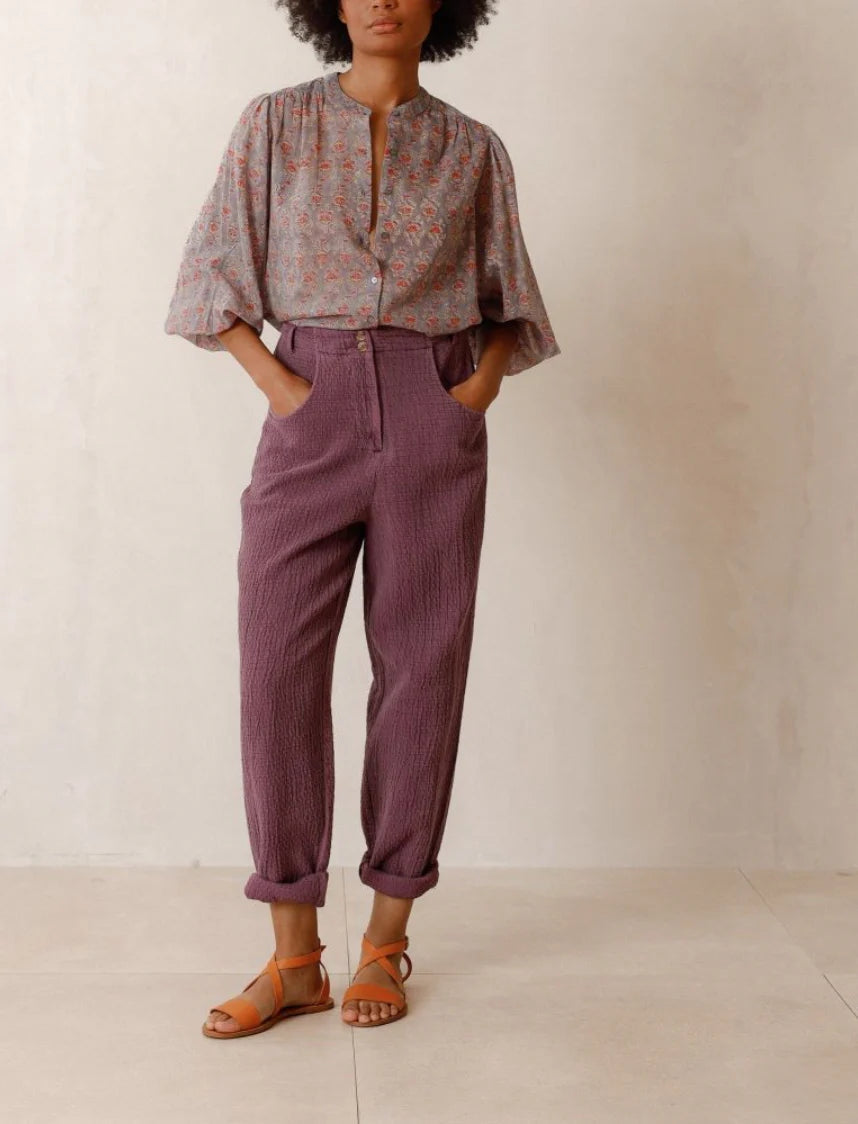 Cotton Rustic Jacquard Pants