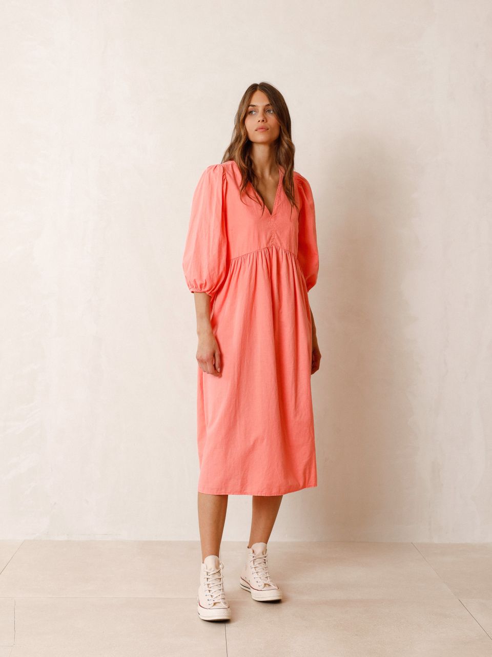 Cotton Linen Mix Flowy Dress