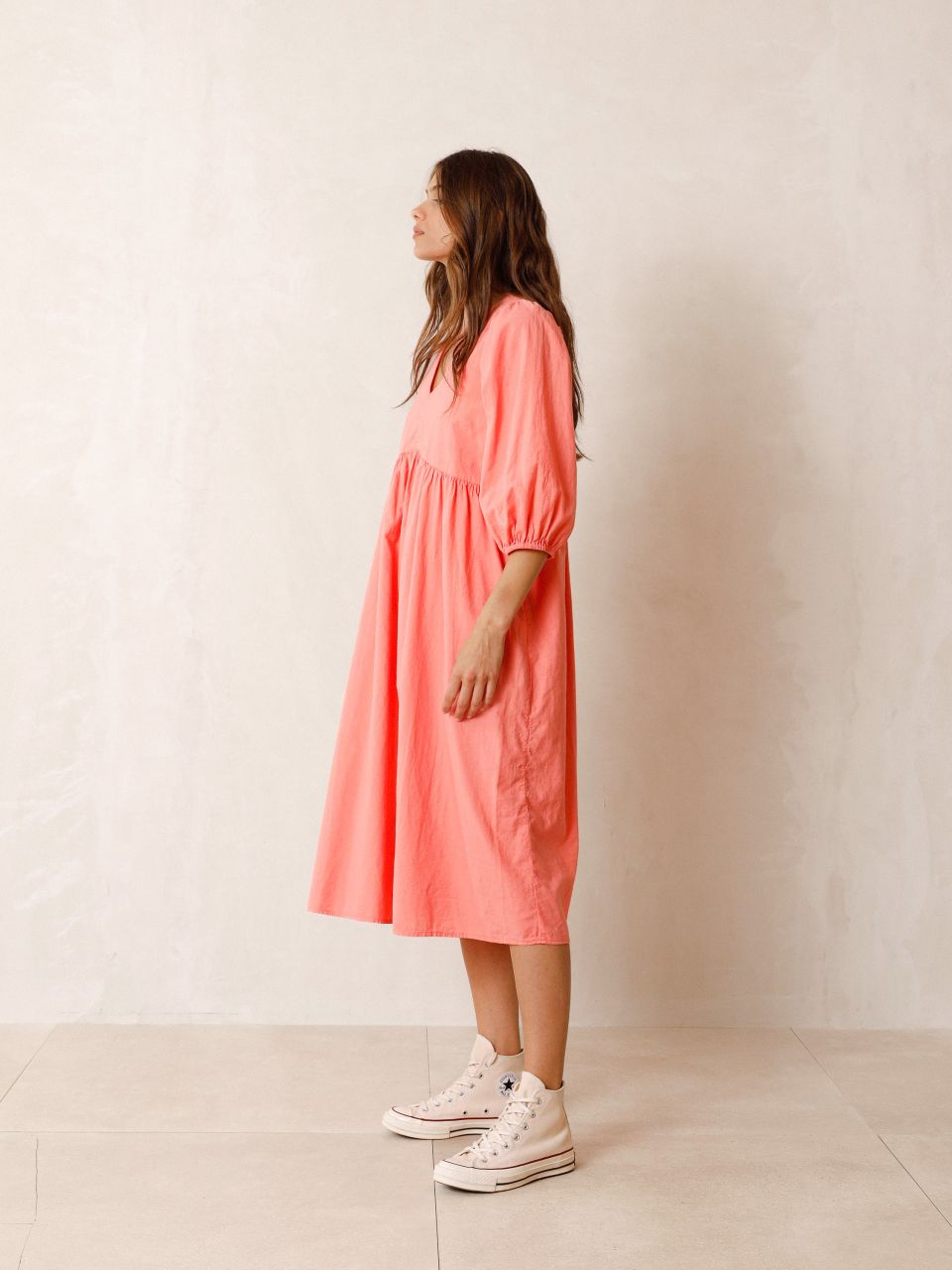 Cotton Linen Mix Flowy Dress