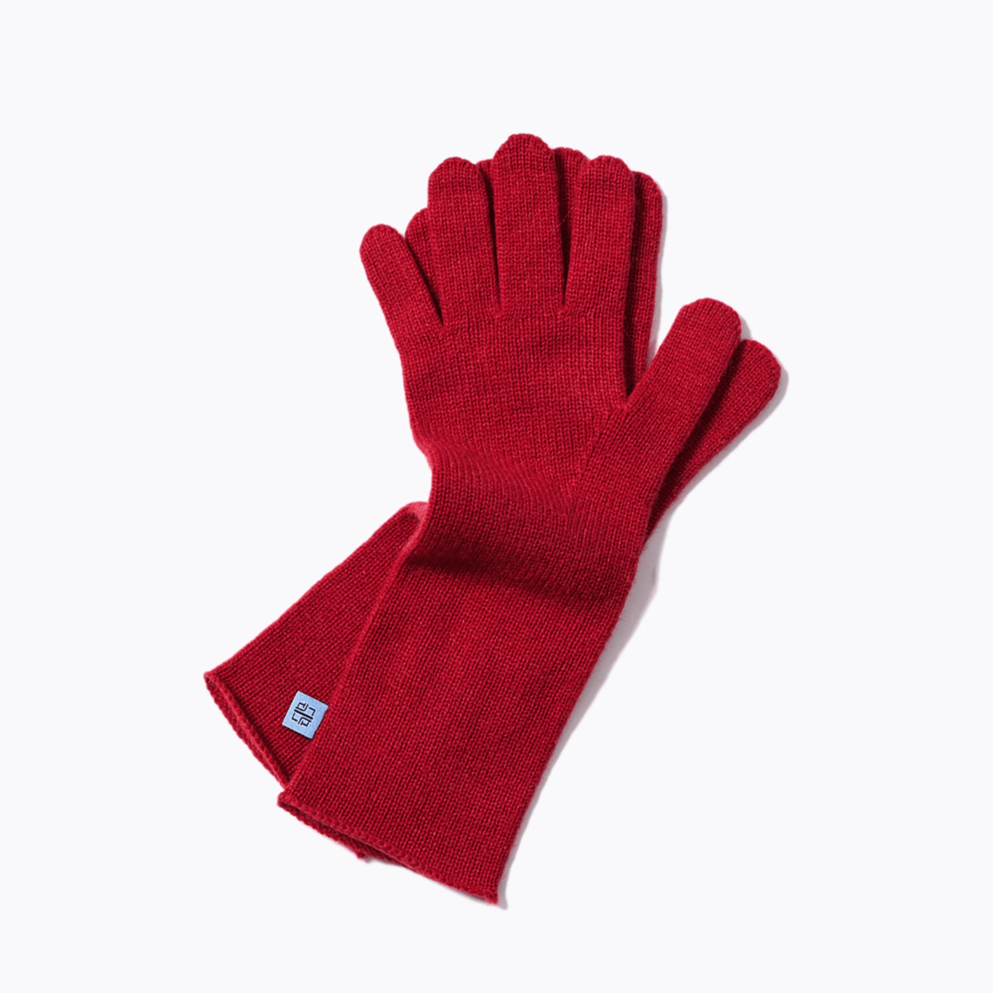 Long cashmere gloves red