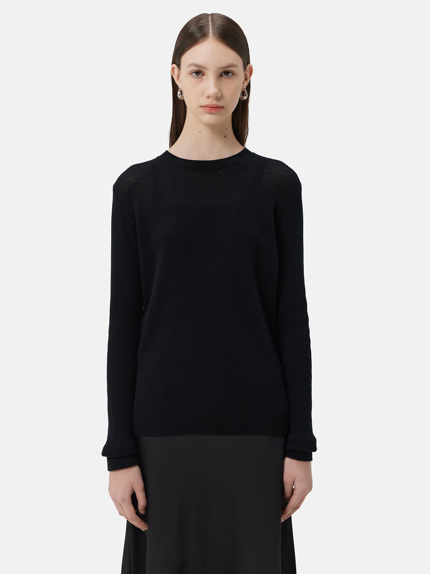 Mesh Knit Cashmere Sweater