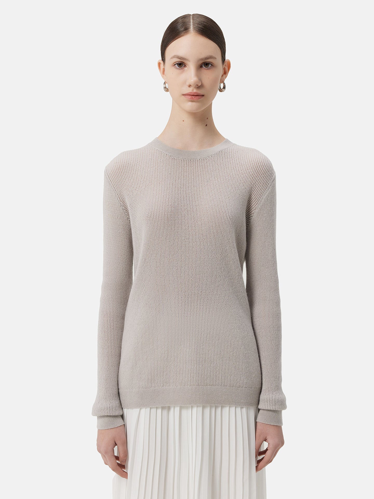 Mesh Knit Cashmere Sweater