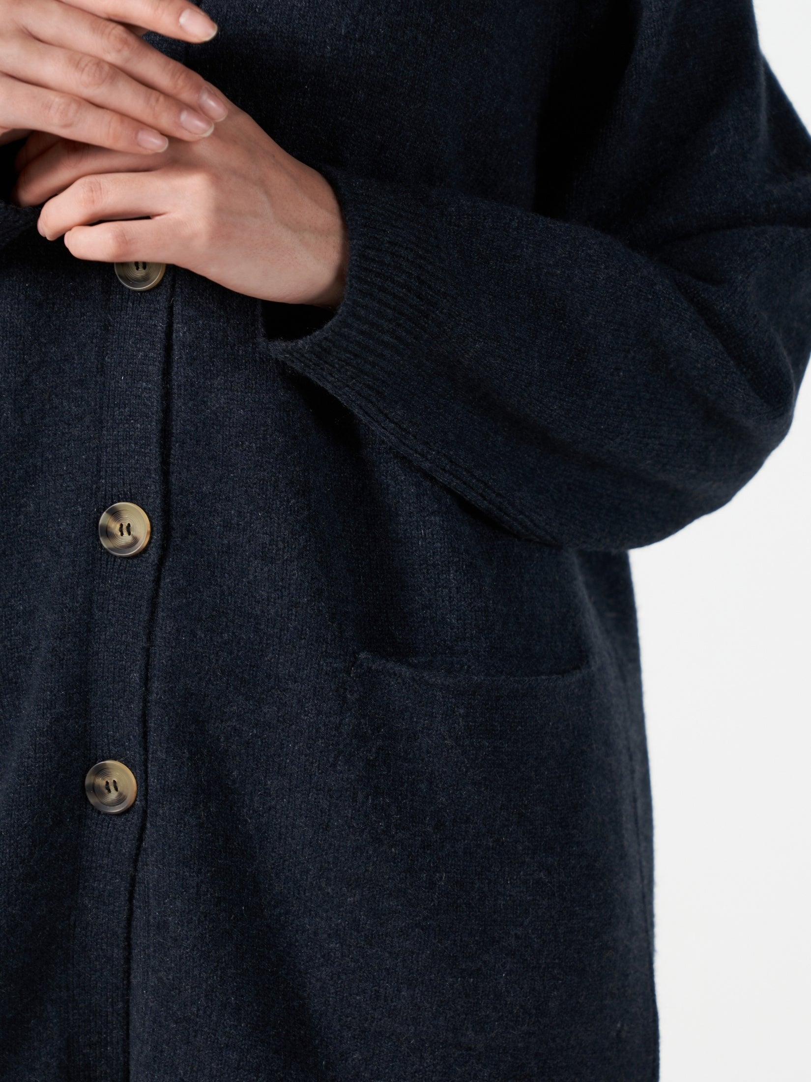 Cashmere Long Polo Cardigan
